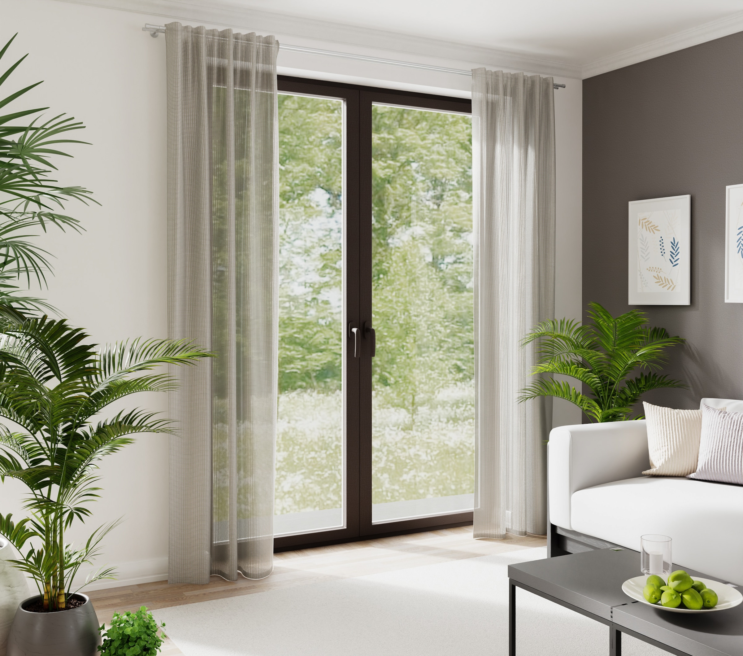HOMING Gardine "Neta" verdeckte Schlaufen 1 Stk. tlg. Netzstuktur, Wohnzimmer, Küche, Schlafzimmer