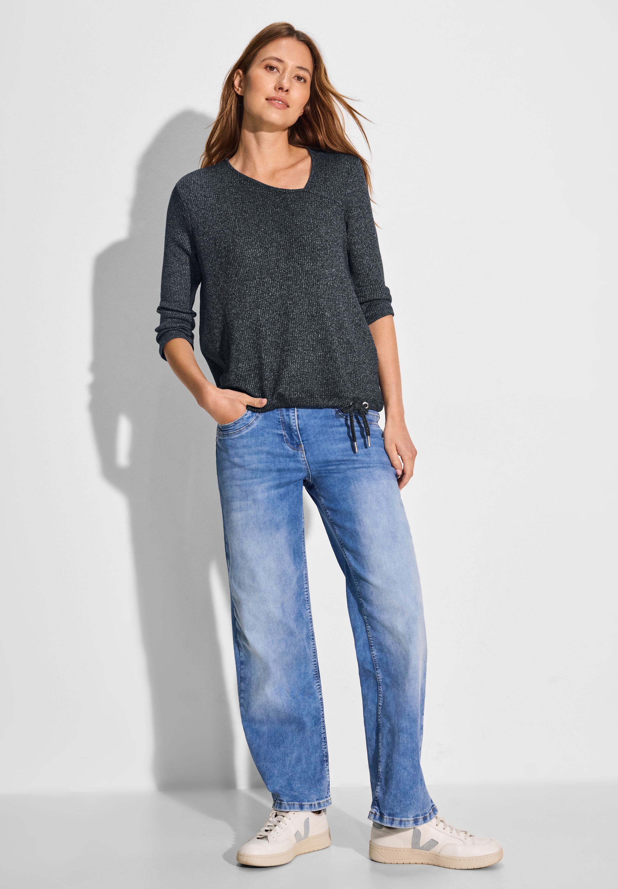 Cecil 3/4-Arm-Shirt, aus softem Materialmix