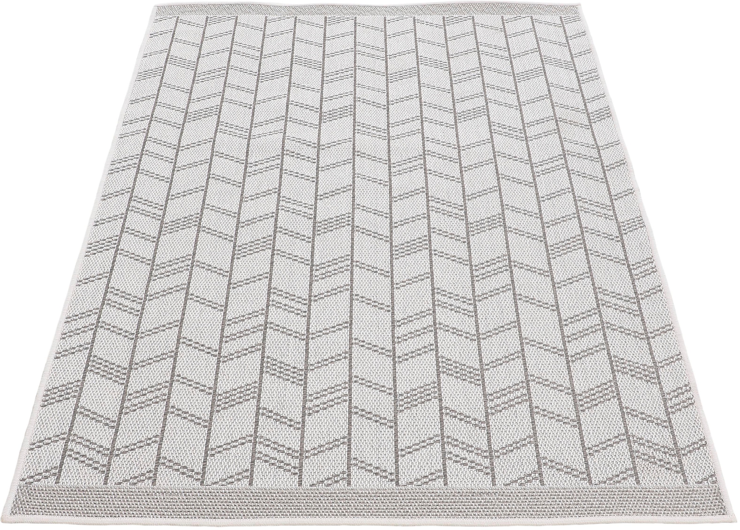 carpetfine Teppich »Boho 102«, rechteckig, 4 mm Höhe, robustes Flachgewebe, Sisal Optik, UV-beständig, Außenbereich