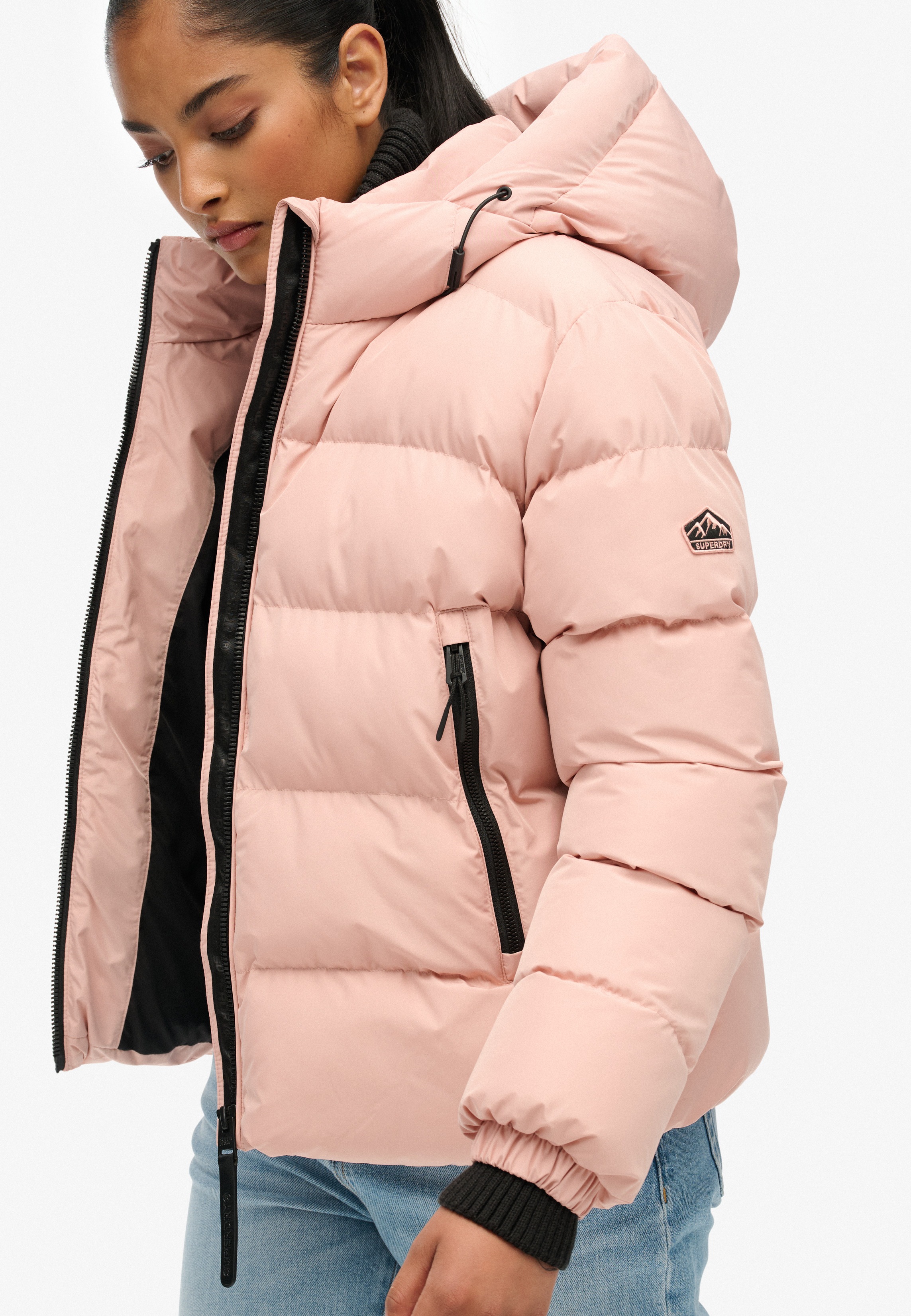 Thumbnail - Superdry Steppjacke "HOODED SPORTS PUFFER JACKET" mit Kapuze Kunstfaser, relaxed fit