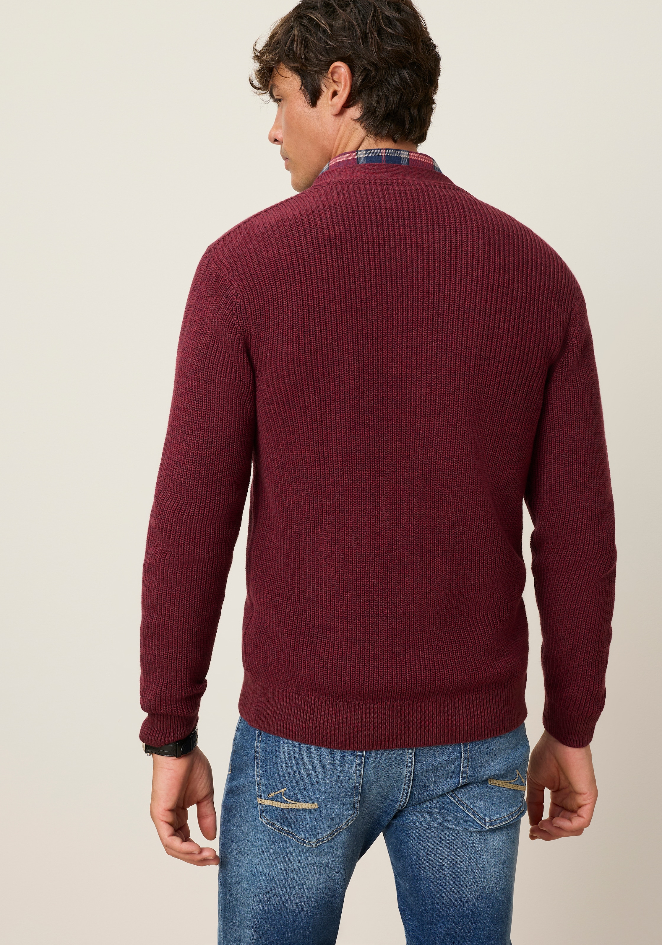 Man's World Strickjacke »Neue Kollektion! Highlight Rippenqualität« Regular fit, mit melierter Optik, mit Knopfleiste, Langarm