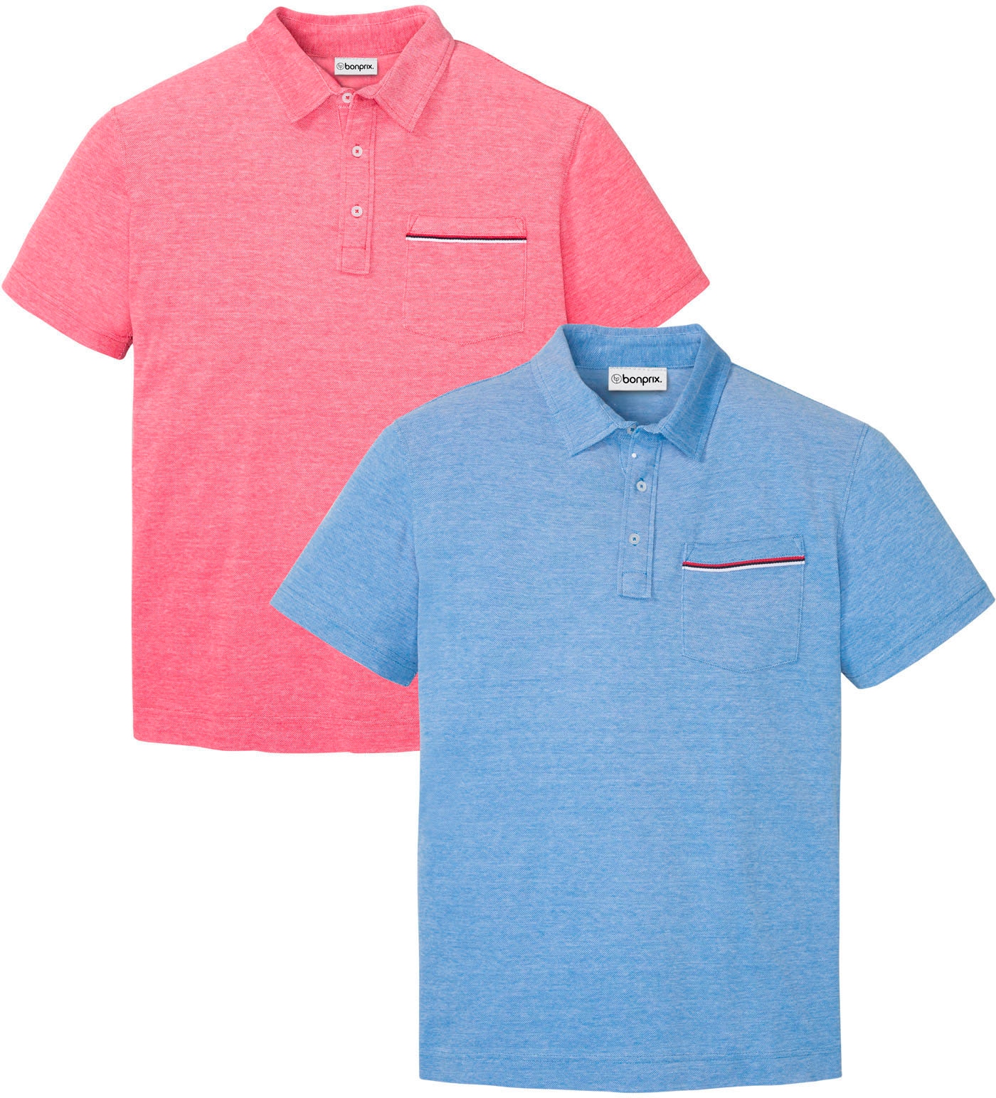 bonprix Poloshirt "Piqué-Poloshirt aus reiner Baumwolle (2er Pack)" Packung günstig online kaufen
