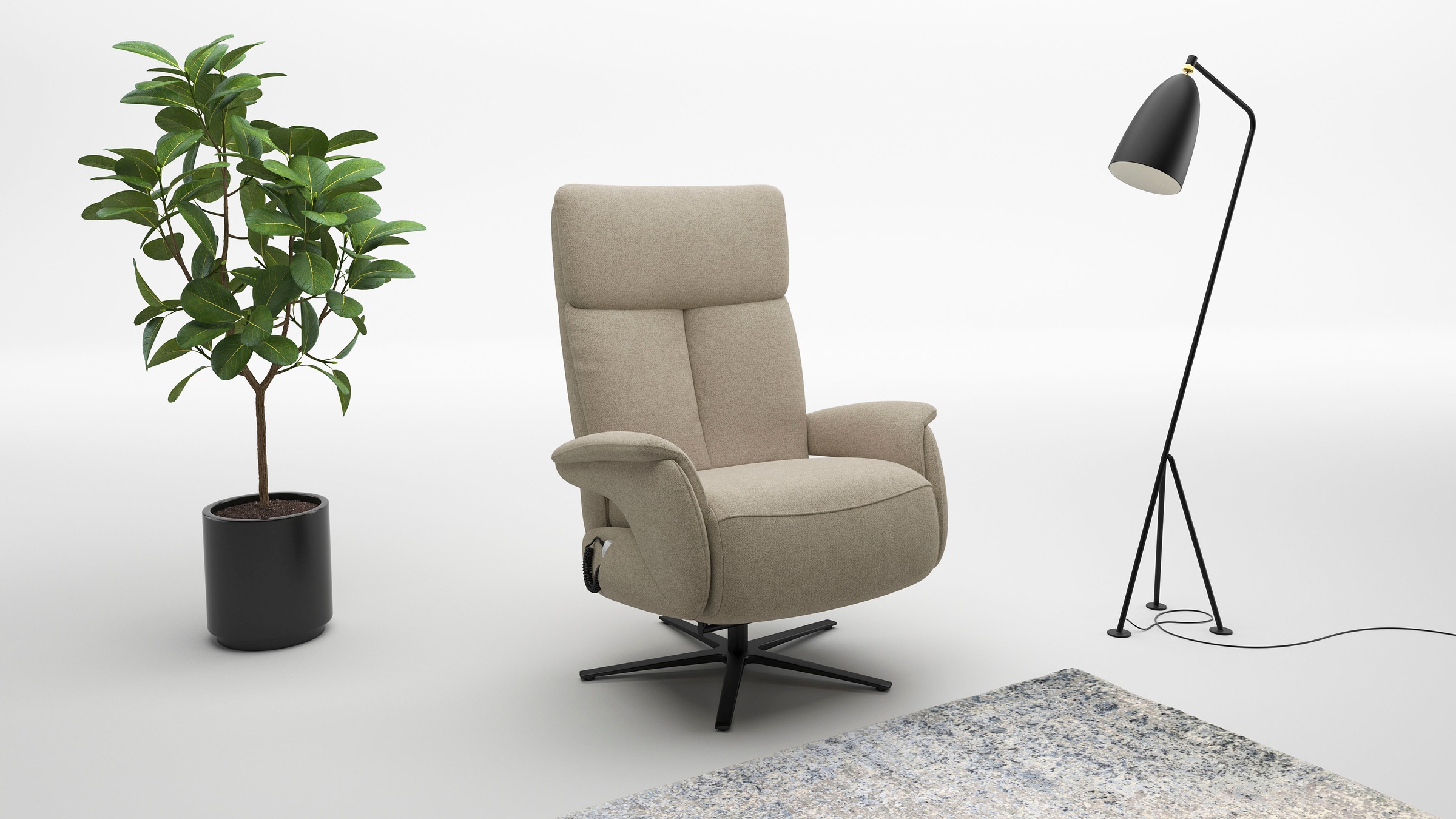 sit&more TV-Sessel "Triple Seven Xtra large, bis 200kg belastbar, mit Herz-Waage Funktion" inkl. Kopfteil- & Drehfunktion, wahlweise mit Akku und Aufstehhilfe