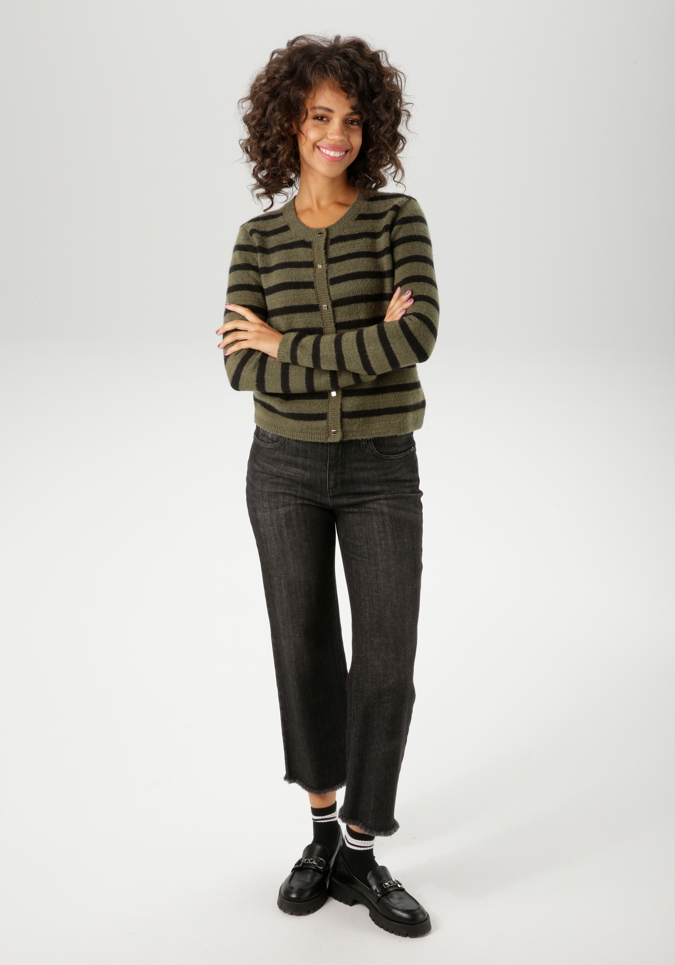 Aniston CASUAL Strickjacke, im Streifen-Dessin - NEUE KOLLEKTION