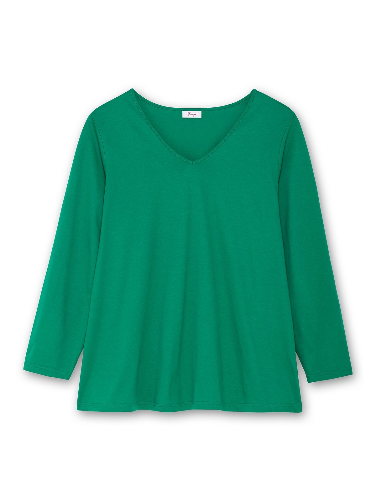 Sheego Langarmshirt »Große Größen«, mit V-Ausschnitt und leichter A-Linie
