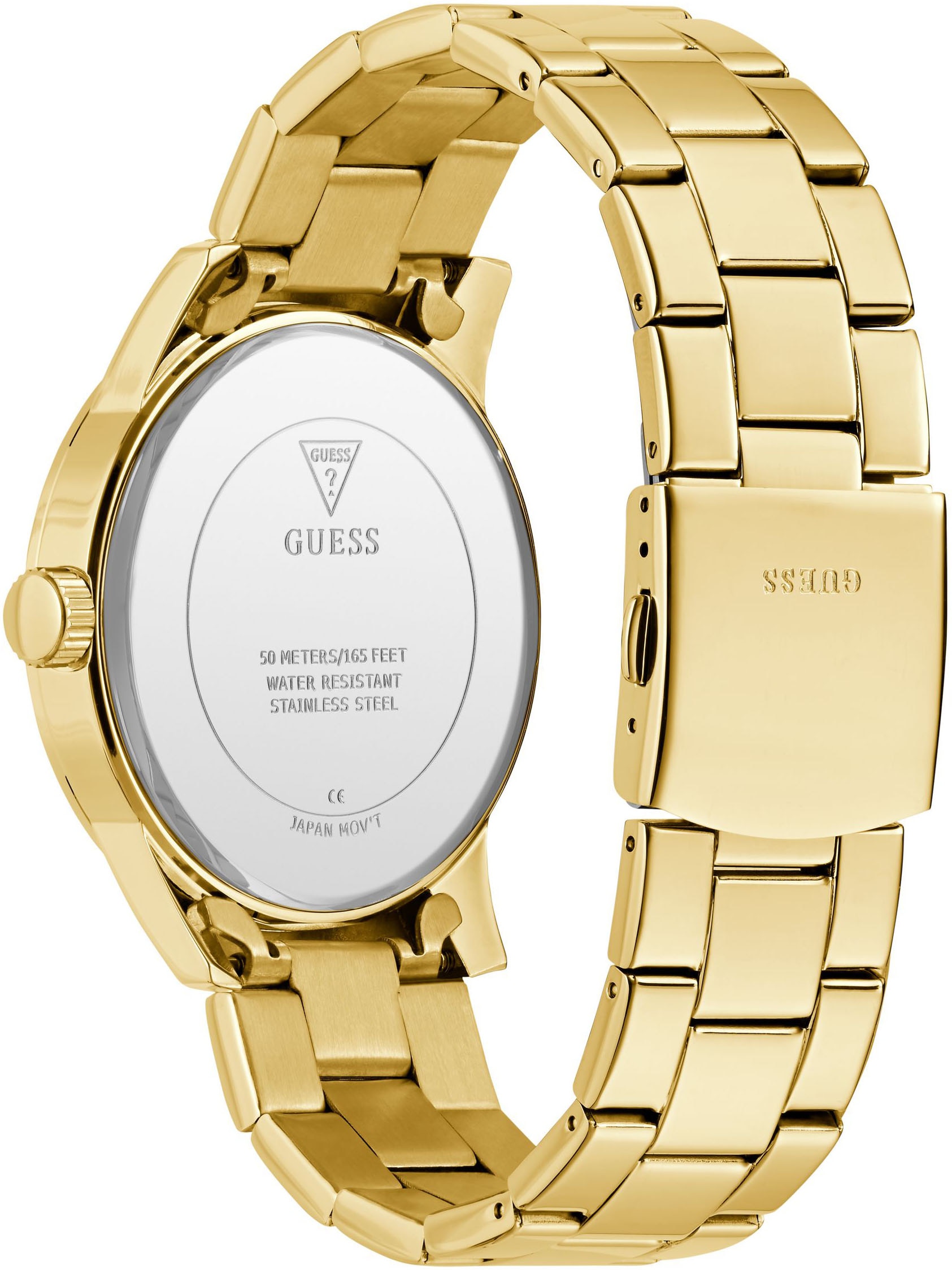 Guess Quarzuhr »COLLEGIATE G«, Armbanduhr, Herrenuhr, Edelstahlarmband