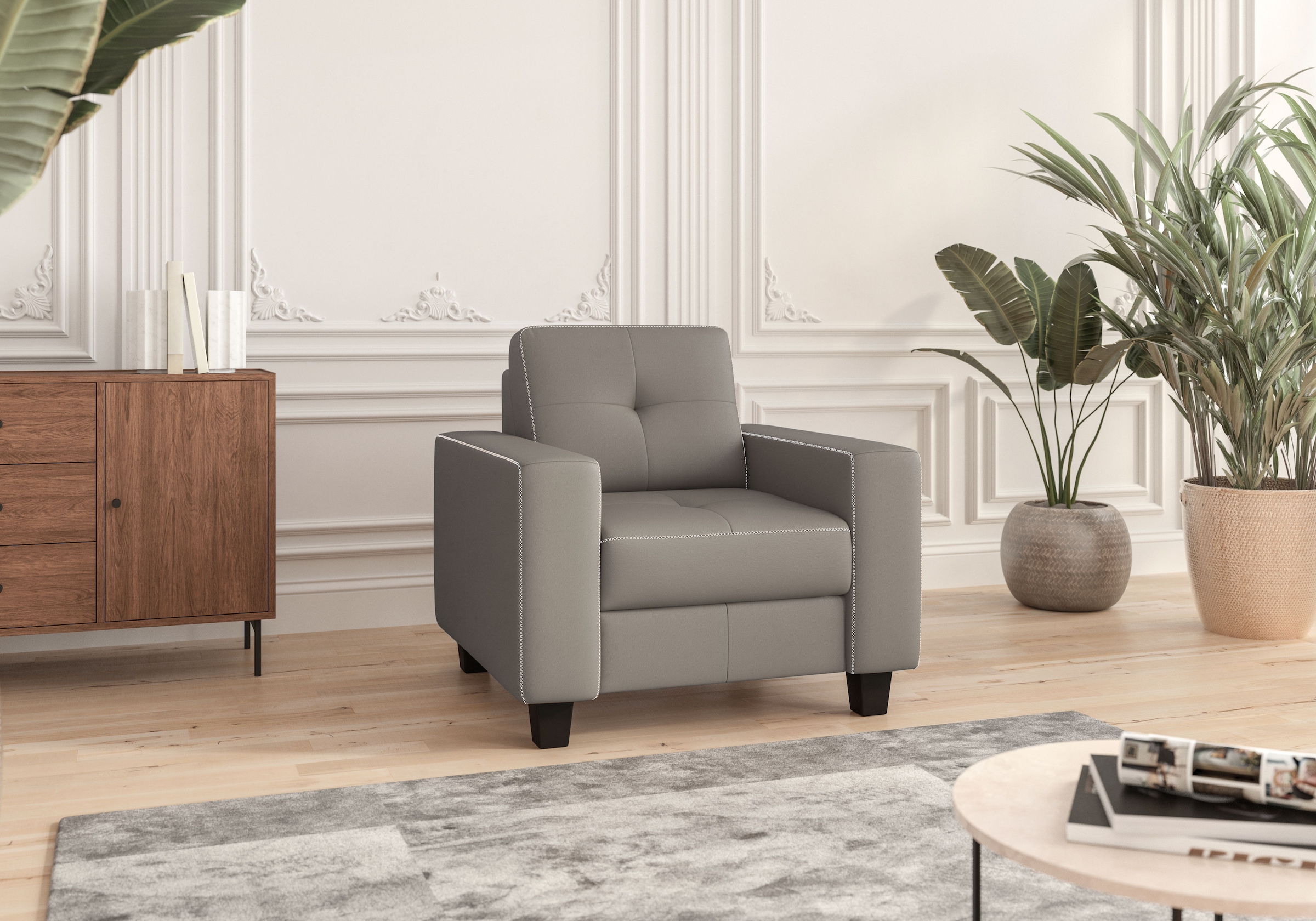 PLACES OF STYLE Sessel "Varese" Kreuznaht in beige günstig online kaufen