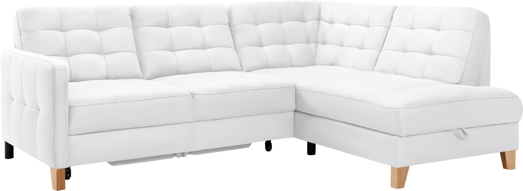 exxpo - sofa fashion Ecksofa »Elio, kompakt und komfortabel, bequem, zeitloses Design, L-Form«, wahlweise mit Bettfunktion und Bettkasten