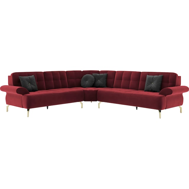 sit&more Ecksofa »Orient 1«, inkl. 4 Zierkissen mit Strass-Stein,  goldfarbene Metallfüße bestellen | BAUR