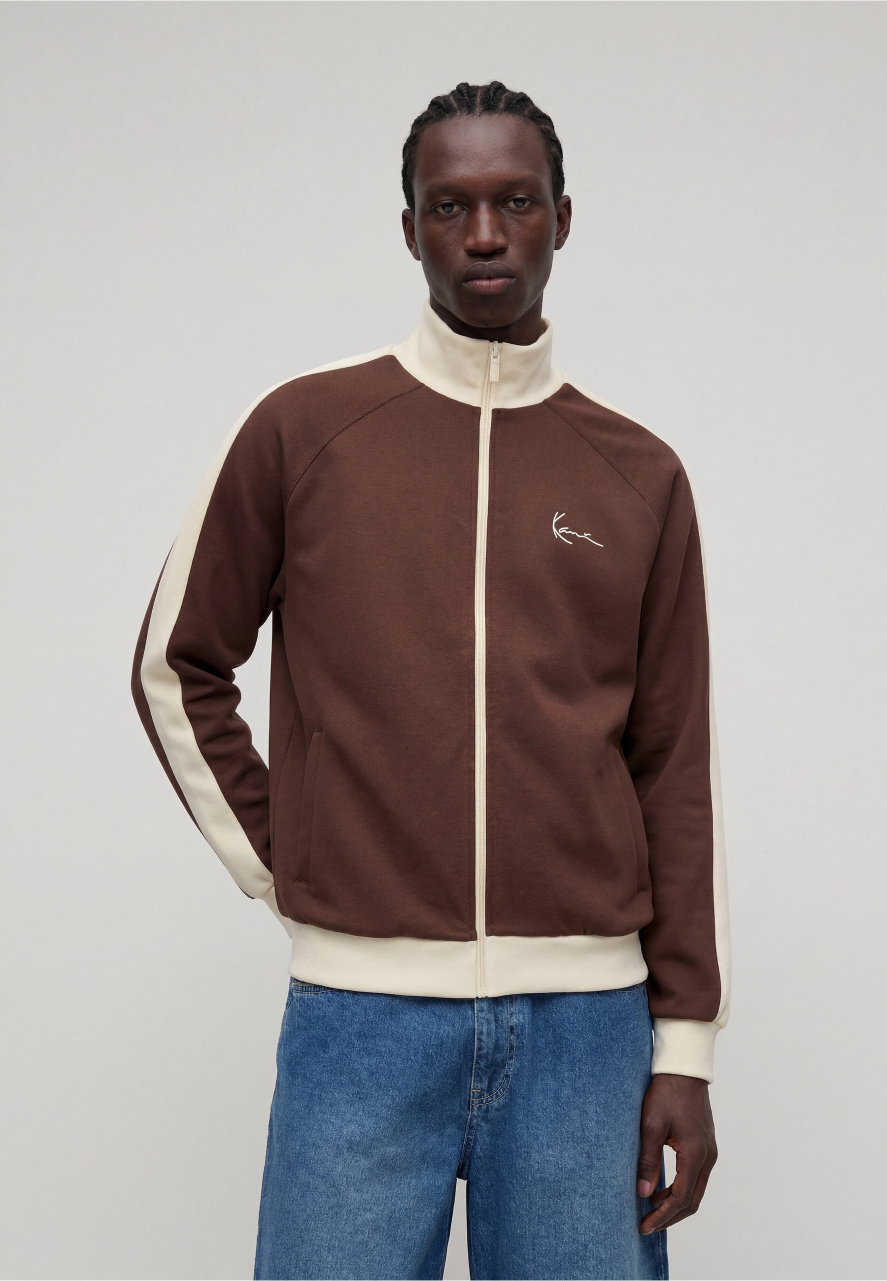 Karl Kani Outdoorjacke »Karl Kani Signature Sidestripe Pique Trackjacket« 1 Stk. tlg. ohne Kapuze