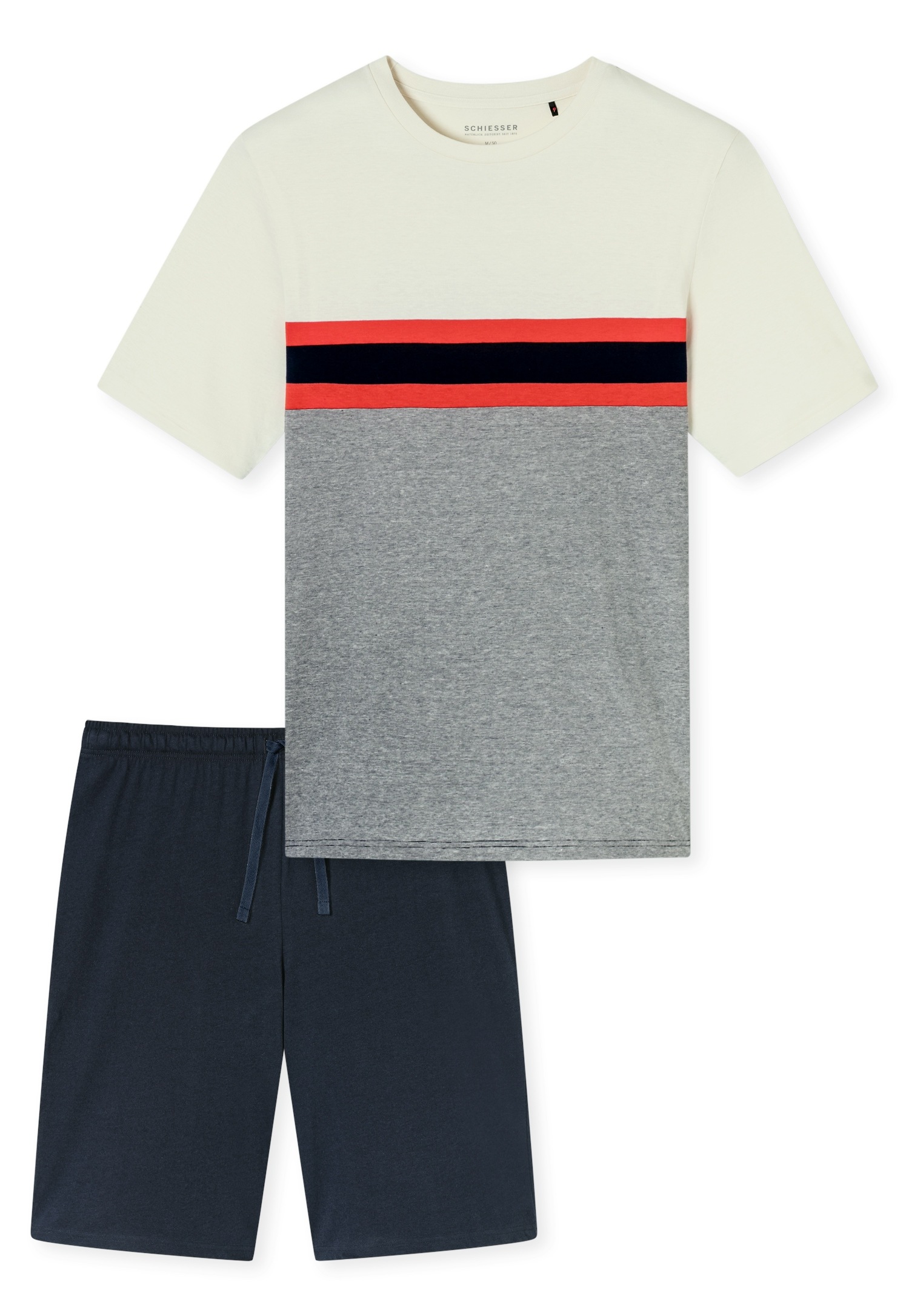 Schiesser Shorty "Casual Nightwear" 2 Stk. tlg., Shorts in Uni mit Bindeban günstig online kaufen