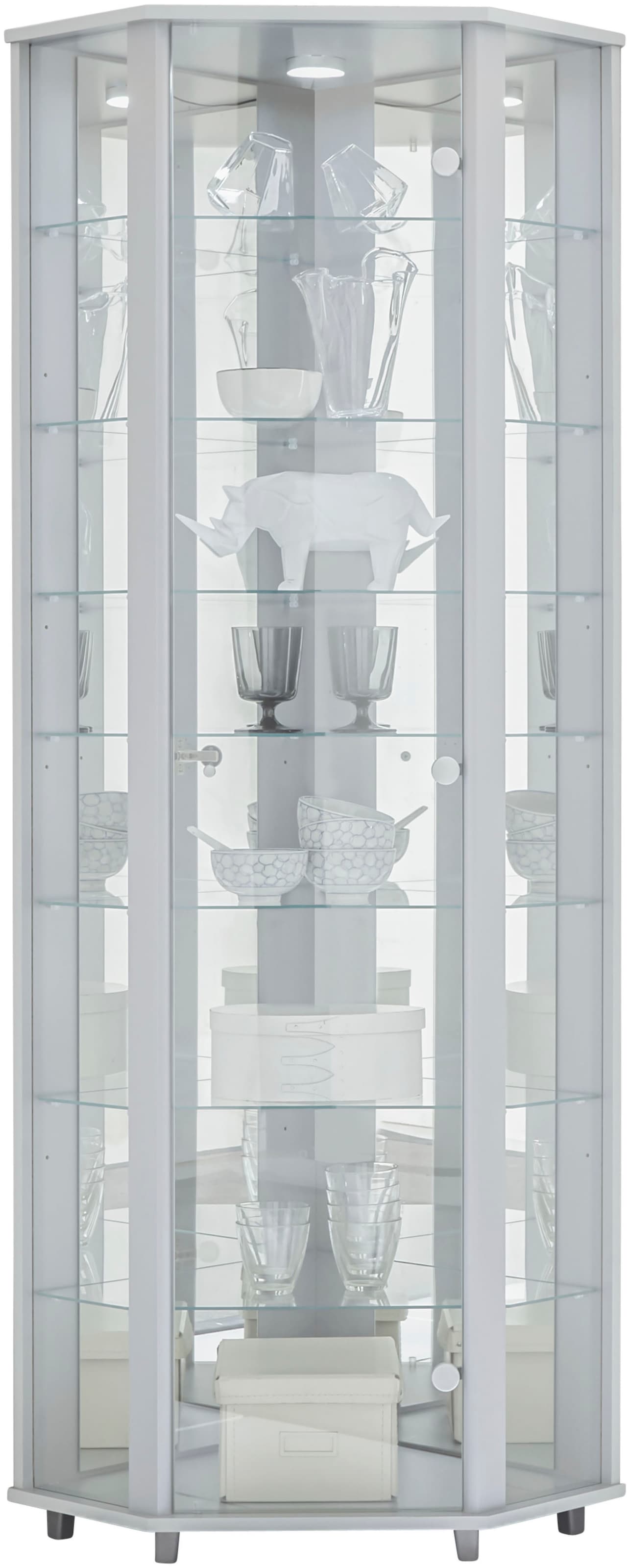 fif möbel Eckvitrine "TRIO Höhe ca. 172 cm, ink. Beleuchtung", Eckvitrine/G günstig online kaufen