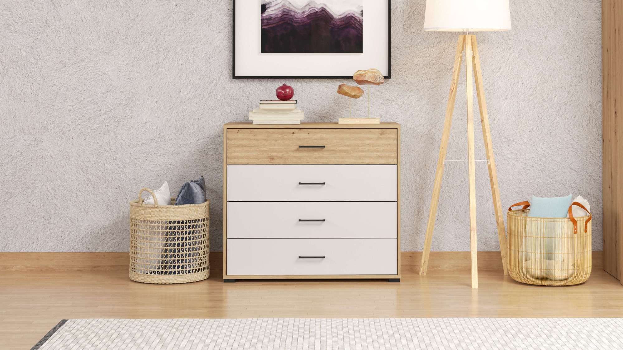 INOSIGN Schubkastenkommode »Modena Schubladenkommode Sideboard mit 4 Schubladen«, 93x40x82 cm, FSC®-zertifizierter Holzwerkstoff, Trendfarbe cashmere
