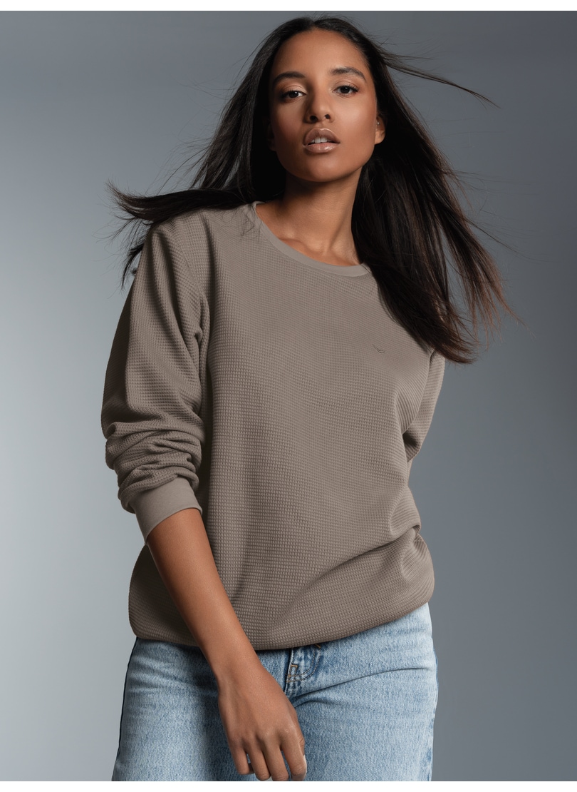 Trigema Sweatshirt "TRIGEMA Sweatshirt in Waffeloptik" günstig online kaufen