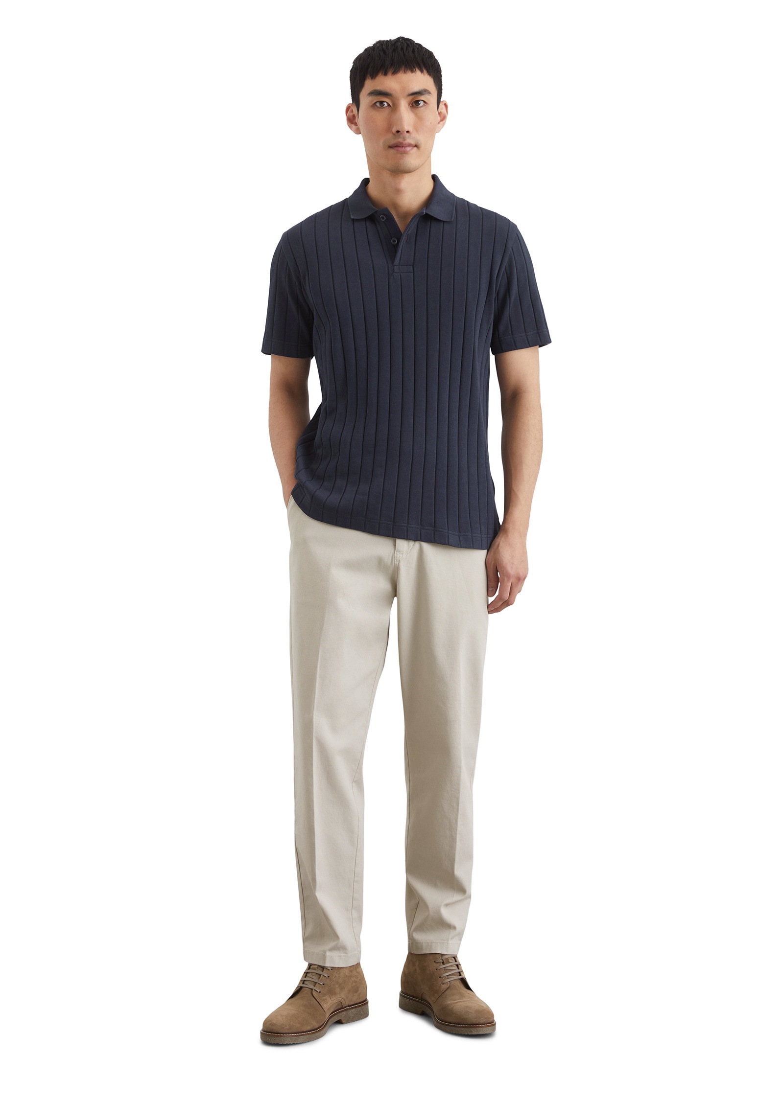 Marc O'Polo Poloshirt »mit breiter Rippstruktur«