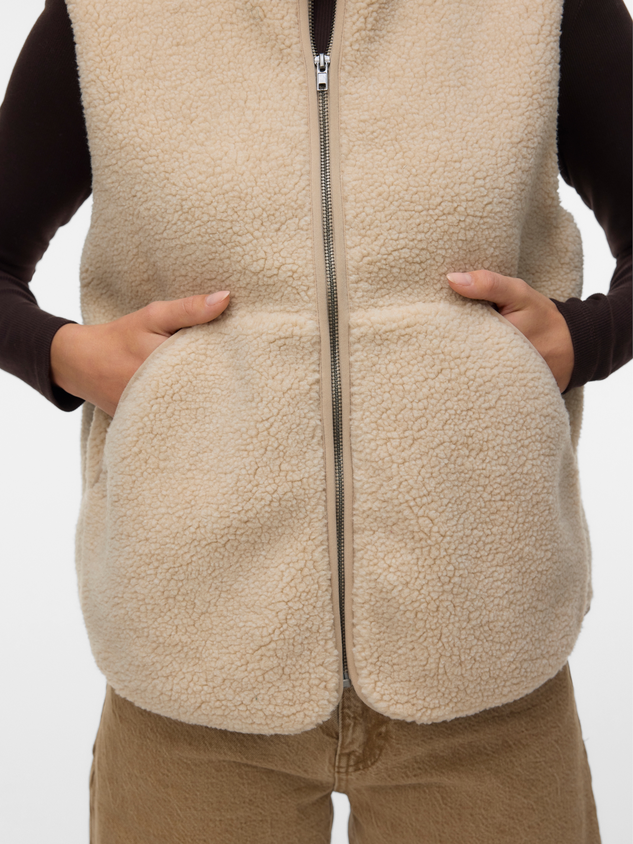 Vero Moda Plüschweste »VMJOSEFINE SL TEDDY ZIP VEST EXP« Kunstfaser