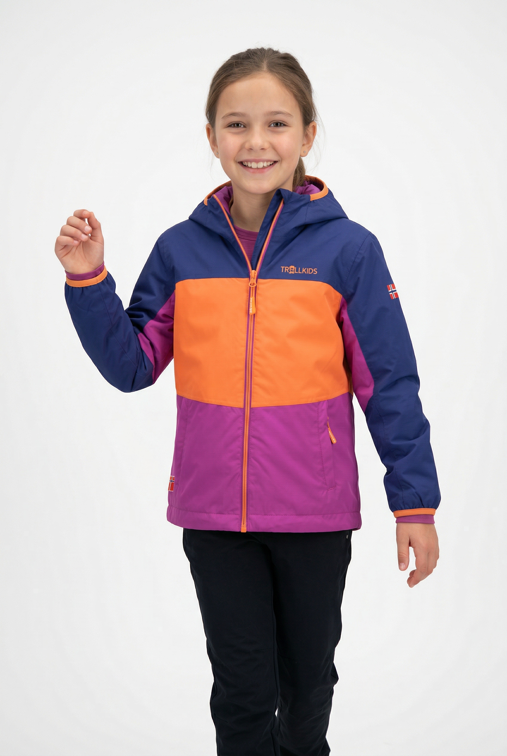 TROLLKIDS Regenjacke "Kids Bjordal Jacket" für Kinder und Jugendliche, mit Reißverschluss, wasserdicht, winddicht