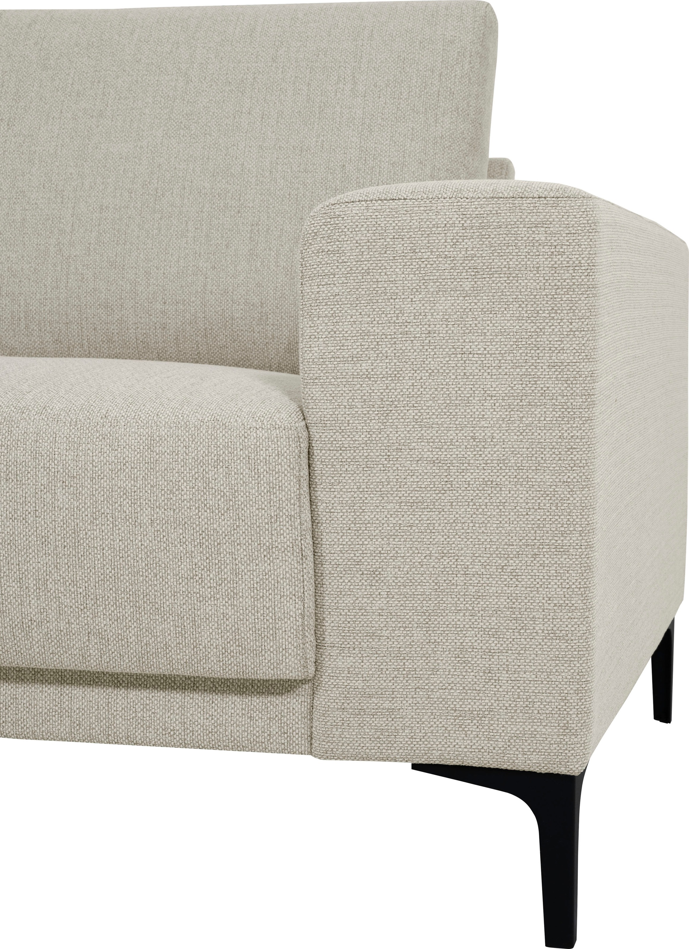 Places of Style 2-Sitzer »Xander«, Breite 164 cm, Webstoff, Soft-Touch Chenille, schwarze Metallfüße