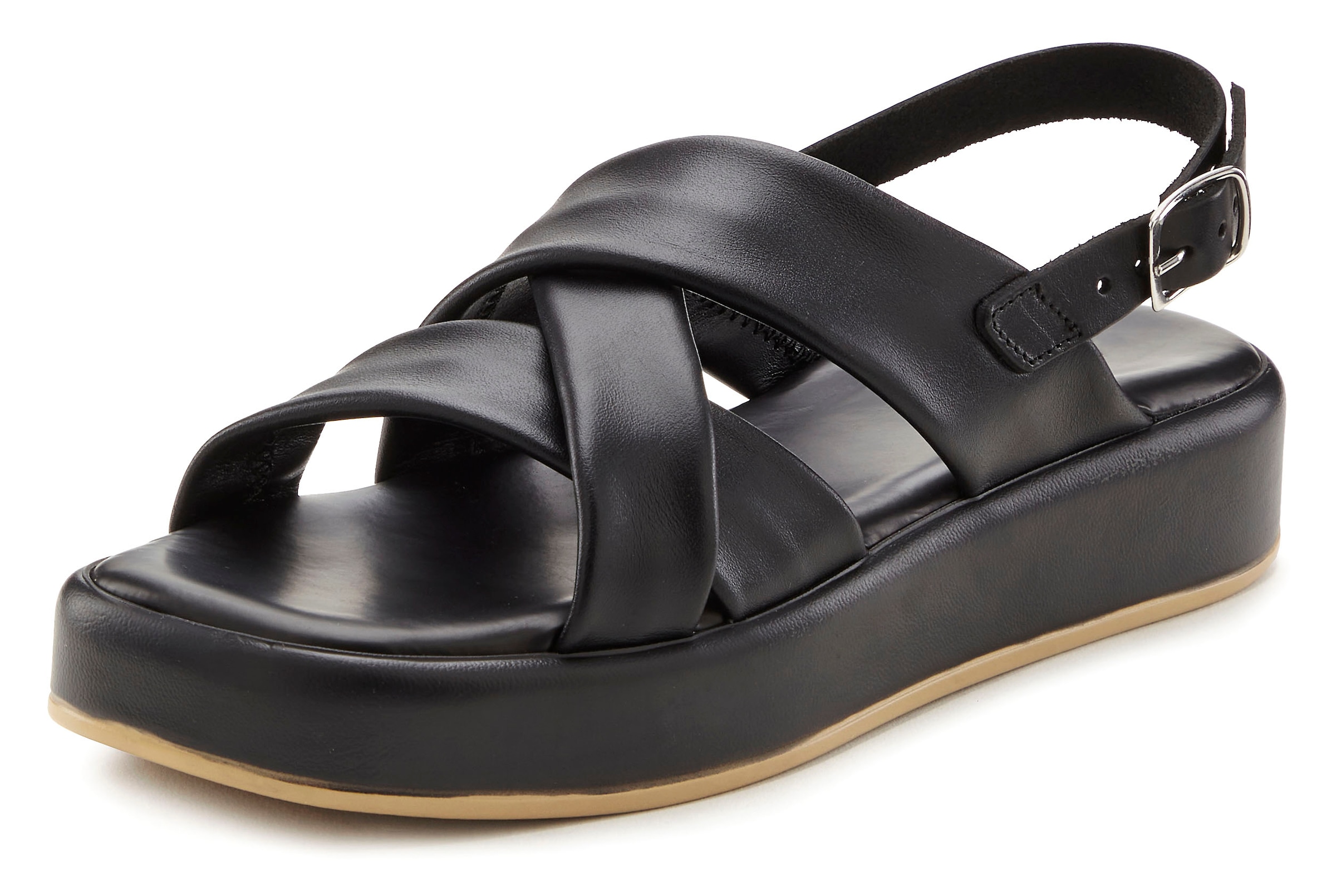 French Connection Sandale »Sommerschuh«, aus Leder mit Fersenriemchen, Sandalette, Sommerschuh