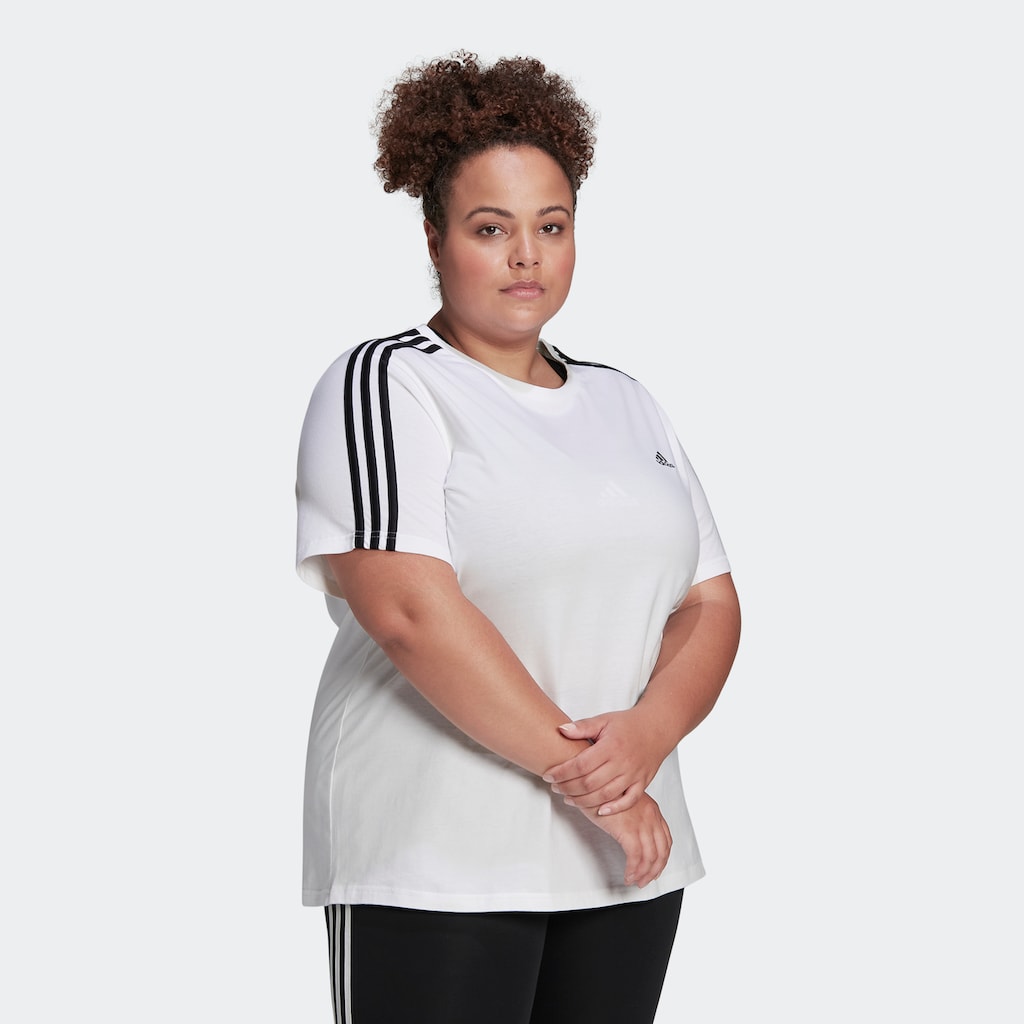 adidas Sportswear T-Shirt »ESSENTIALS SLIM 3-STREIFEN – GROSSE GRÖSSEN«