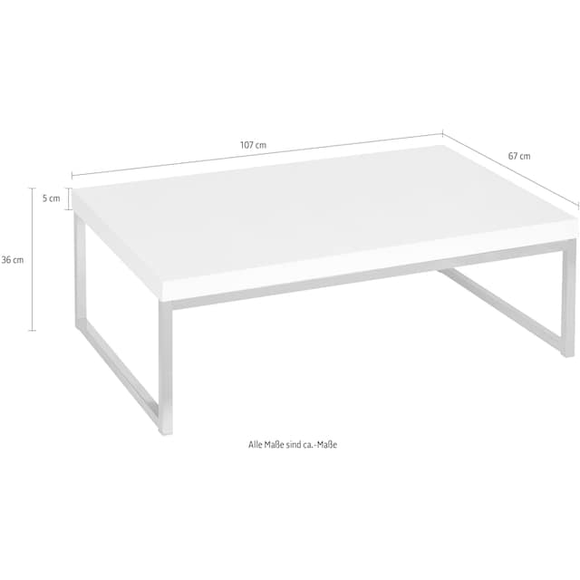 PRO Line Couchtisch »Genova«, Breite 92 oder 107 cm, Kufengestell aus Metall  in silber-/alufarben kaufen | BAUR