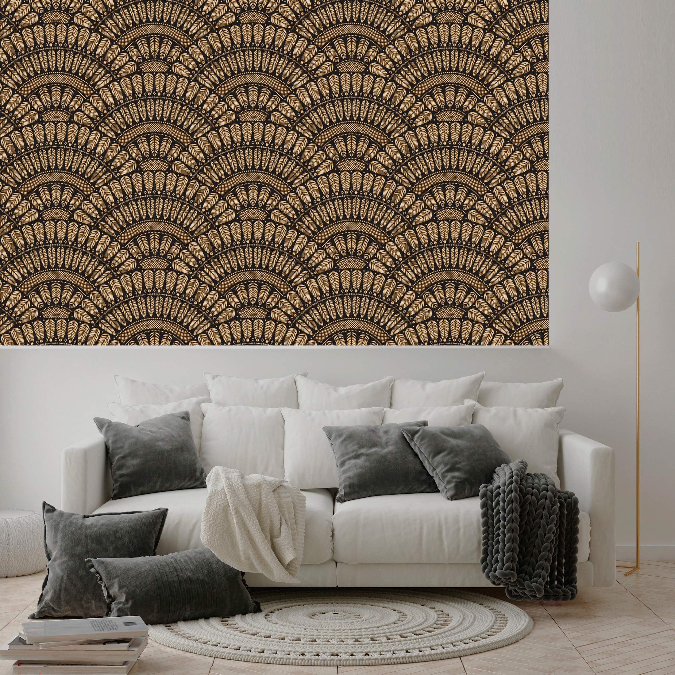queence Vinyltapete »Marie«, gemustert-Farbverlauf-bedruckt-abstrakt, 90x250cm, selbstklebend, kinderleichte Anbringung, Sticker