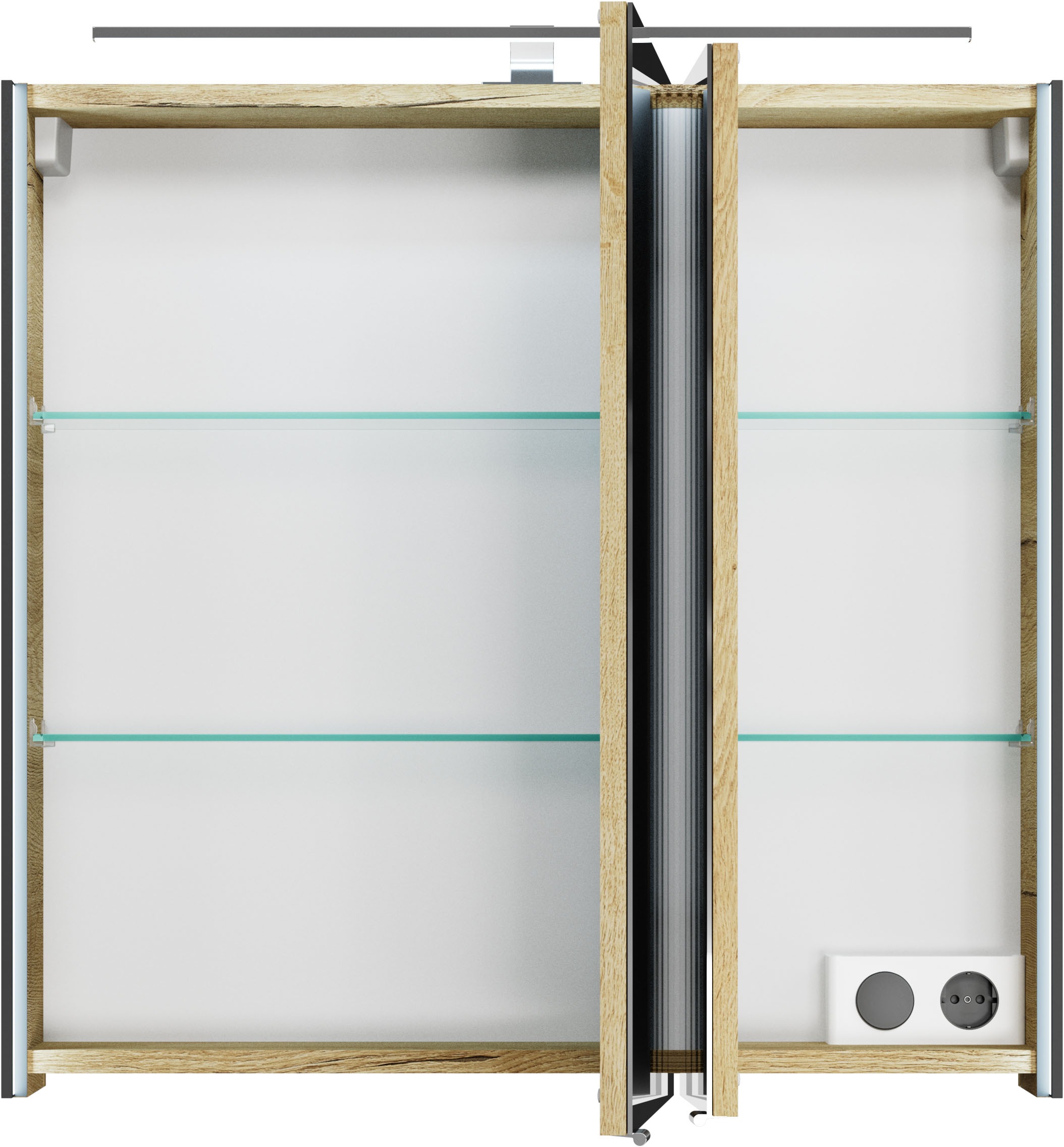 Saphir Badmöbel-Set »Serie 7045 2-teilig Mineralmarmor-Waschtisch mit LED-Spiegelschrank«, (Set, 2 St.), Badezimmer-Set 73,2 cm breit, inkl. Türdämpfer, 2 Türen, 2 Schubladen