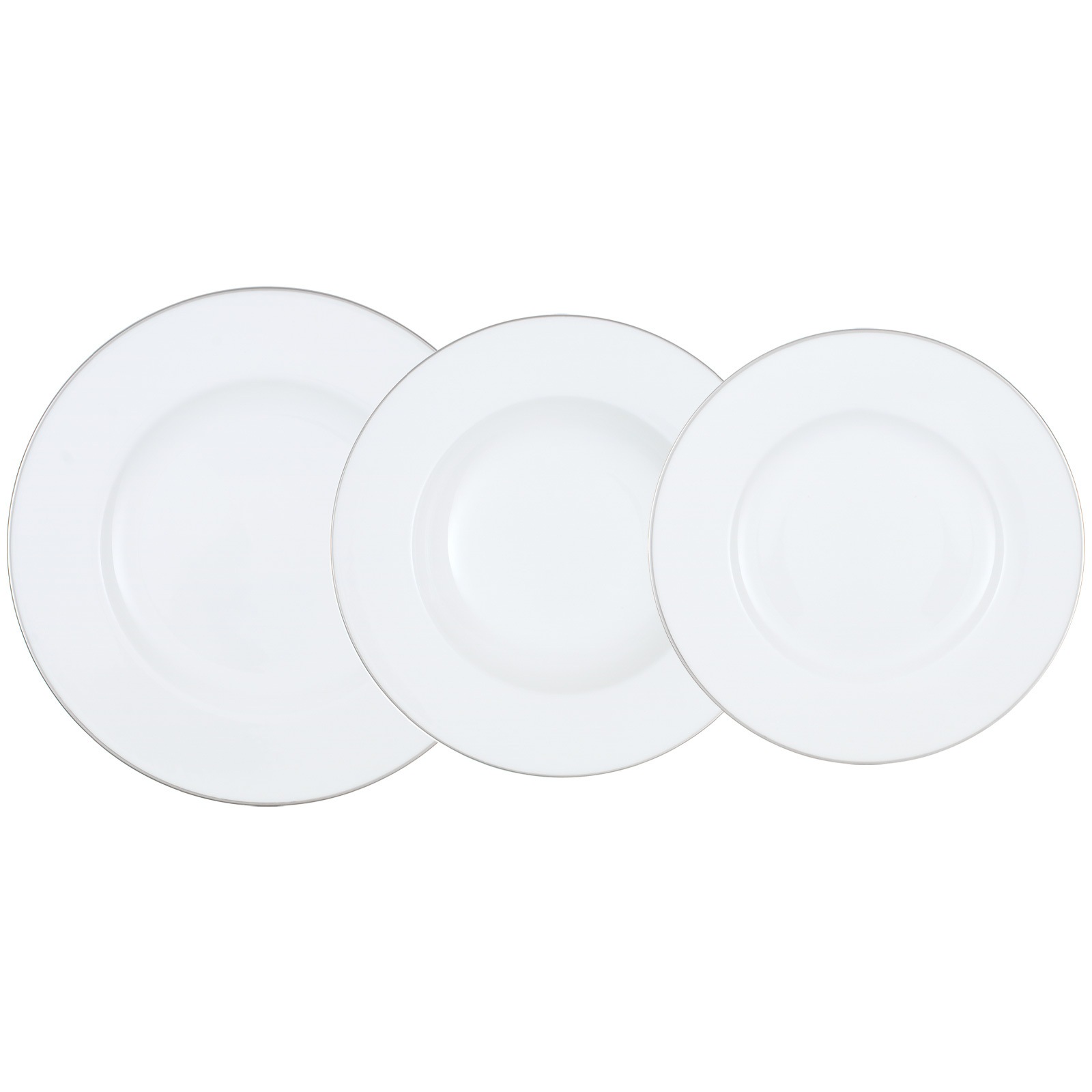 Villeroy & Boch Geschirr-Set "Tellerset Anmut Platinum No.1 3er Set weiß" Spülmaschinengeeignet