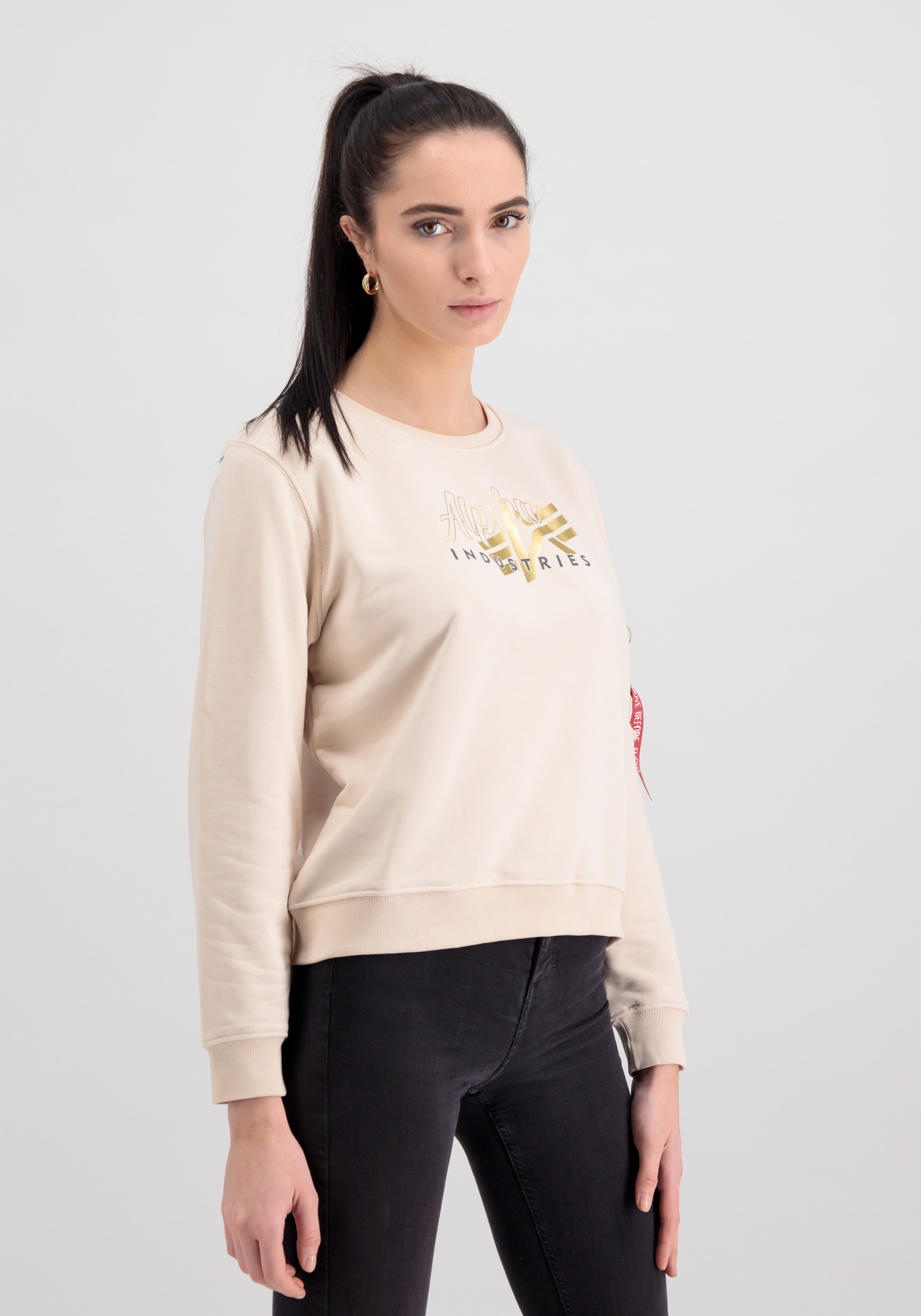 Alpha Industries Sweater "Alpha Industries Women - Sweatshirts Gold Logo Sweater Wmn"