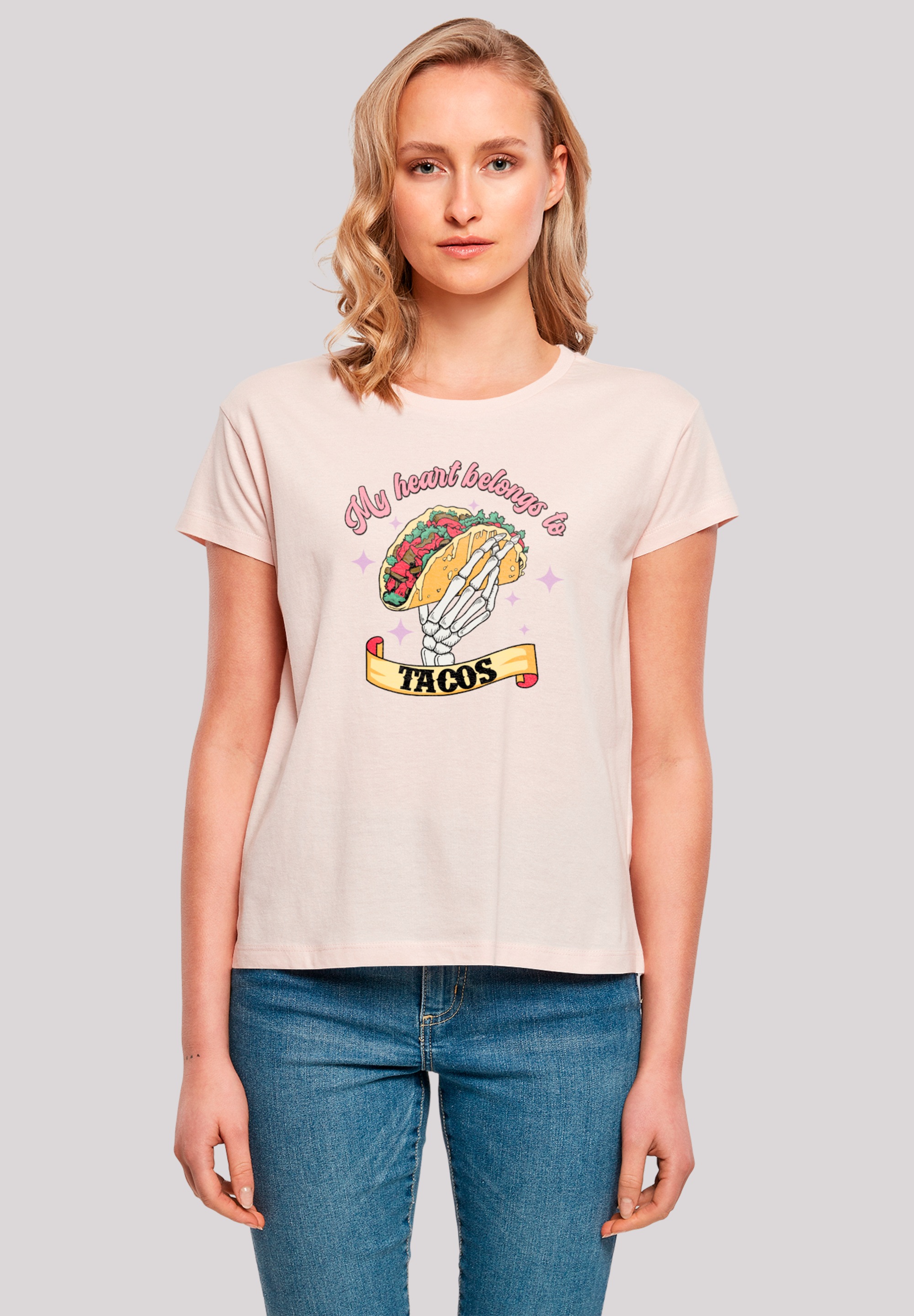 F4NT4STIC T-Shirt "Anti Valentinstag My Herz belongs to tacos", Premium Qua günstig online kaufen