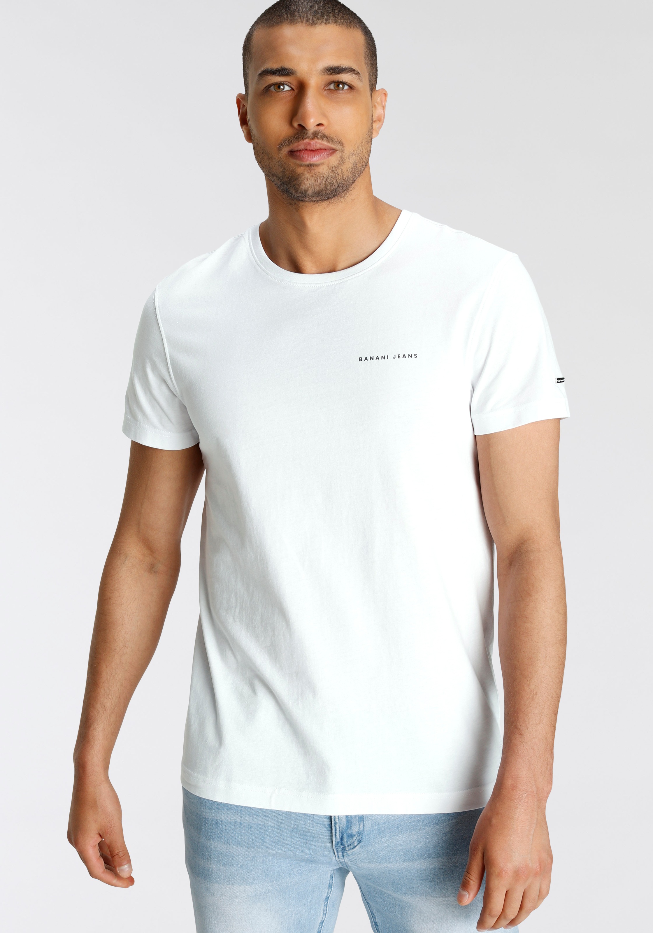 Bruno Banani T-Shirt, schmal geschnitten, mit Print, Rundhalsausschnitt, au günstig online kaufen