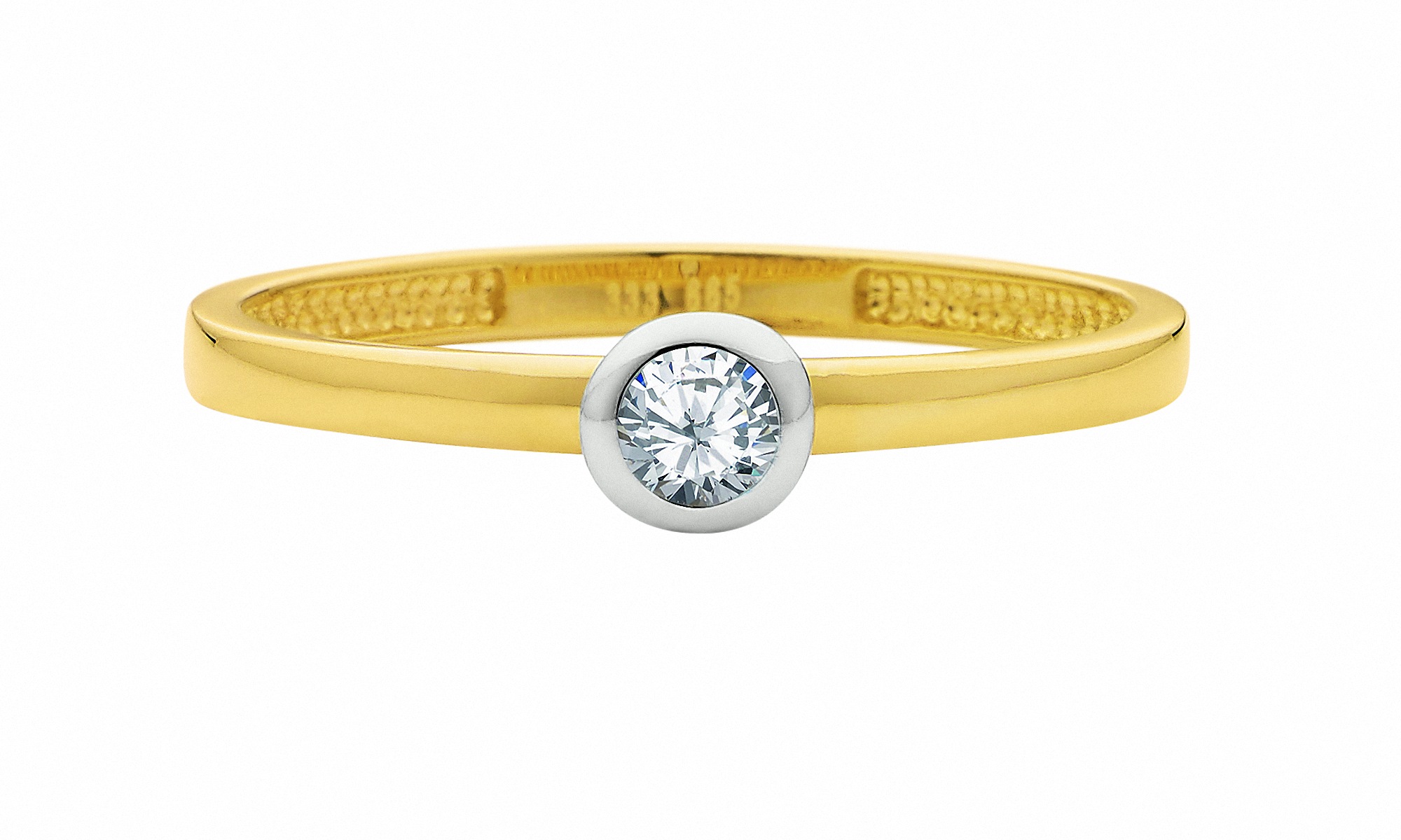 ADELIA ́S Damen Solitärring "Solitärring 333 Gold ( 8K ) mit Zirkonia", 50, Goldsilber, Gold, Fingerringe, Goldring Diamant