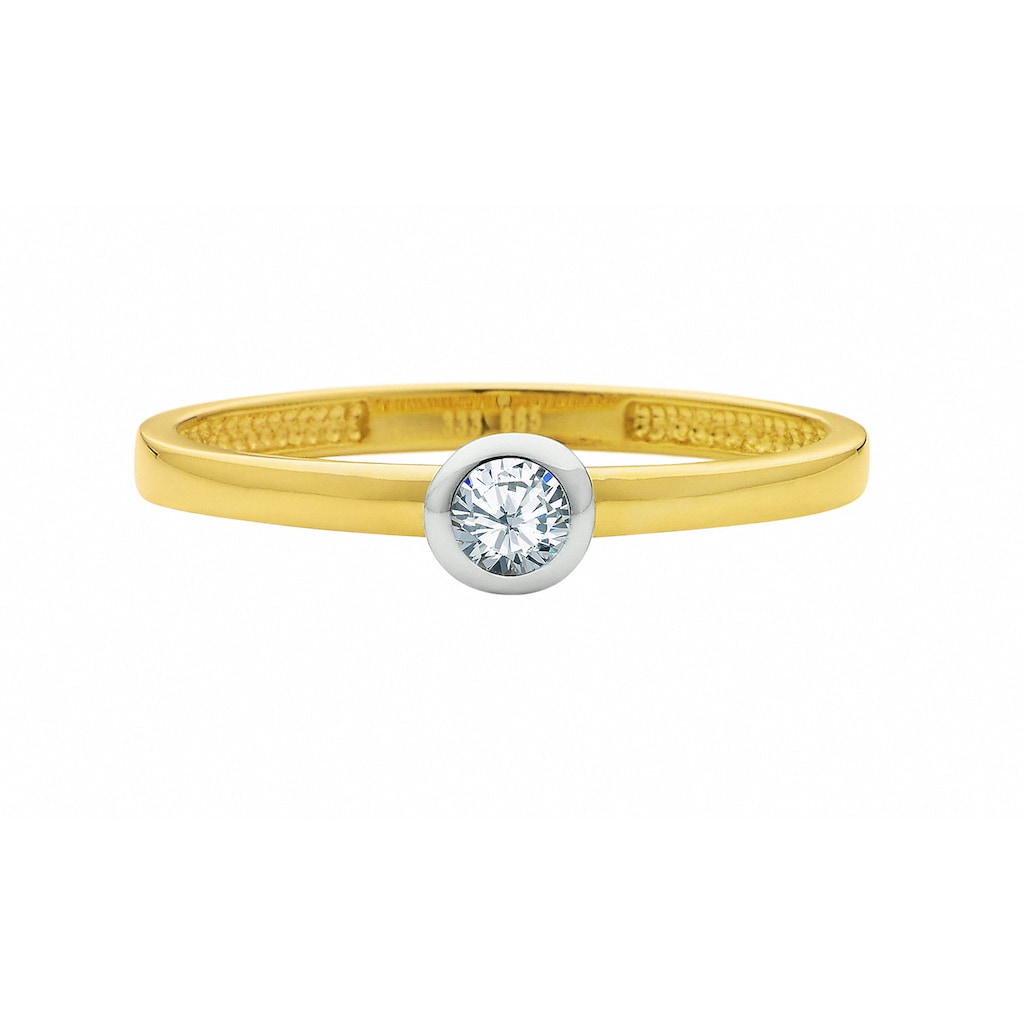 Adelia´s Fingerring »585 Gold Ring mit Zirkonia« Goldschmuck für Damen
