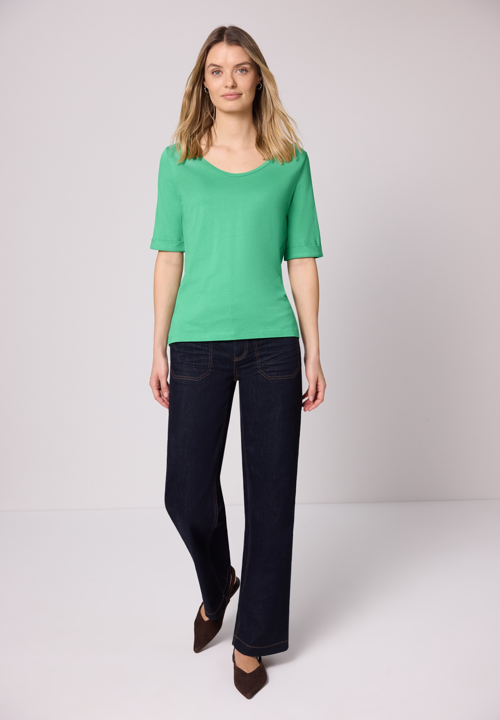 STREET ONE T-Shirt mit V-Ausschnitt