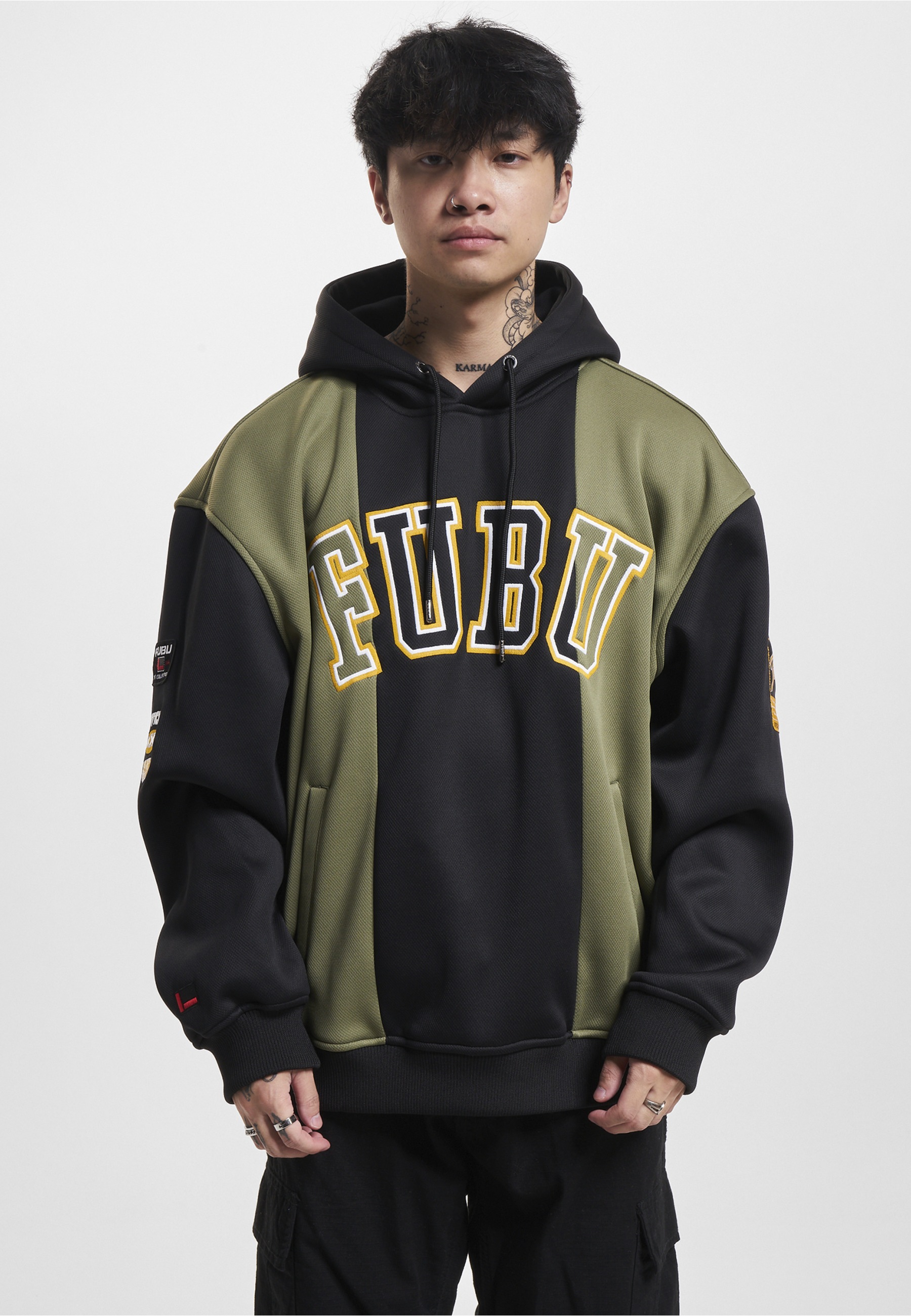 Fubu Kapuzenpullover »Fubu Herren FM234-010-1 FUBU College Block Mesh Hoodie« 1 Stk.