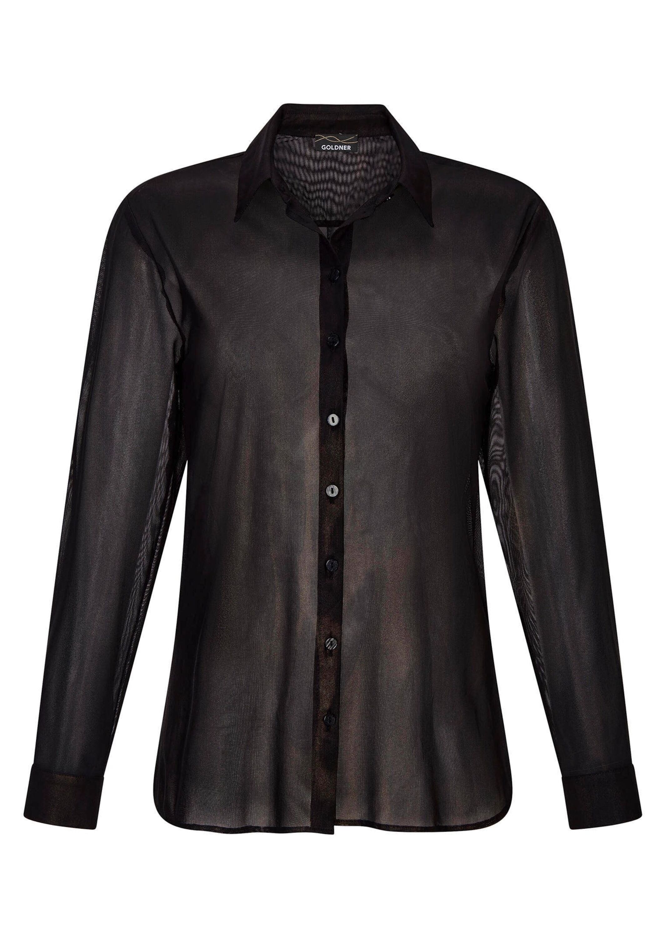 GOLDNER Hemdbluse "Edle Metallic-Bluse mit Hemdkragen" günstig online kaufen