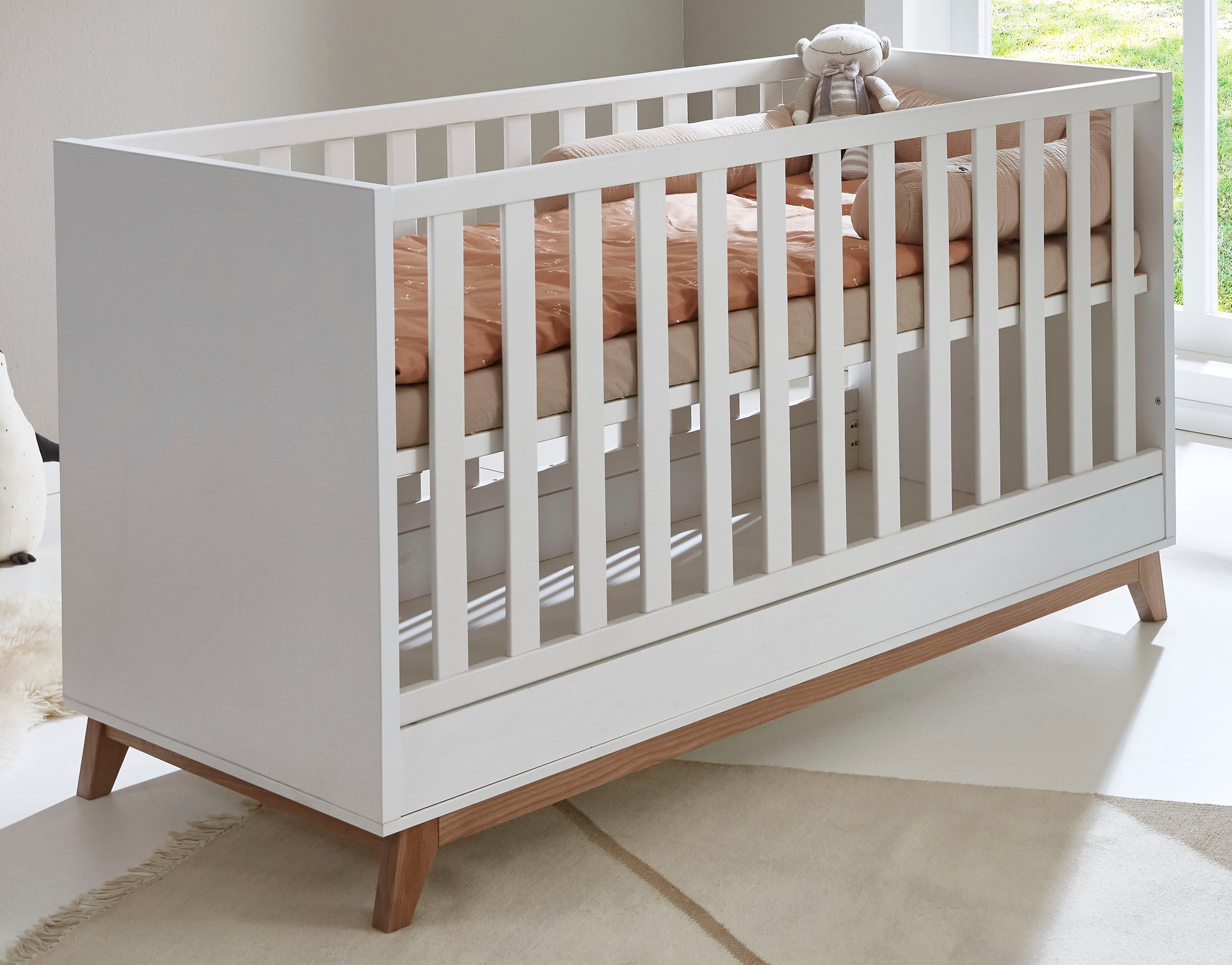 arthur berndt Babymöbel-Set »Babyzimmer Set »Lina« 3-teilig«, (Spar-Set, 3 tlg., Das Set besteht aus Kleiderschrank, Kinderbett und Wickelkommode)