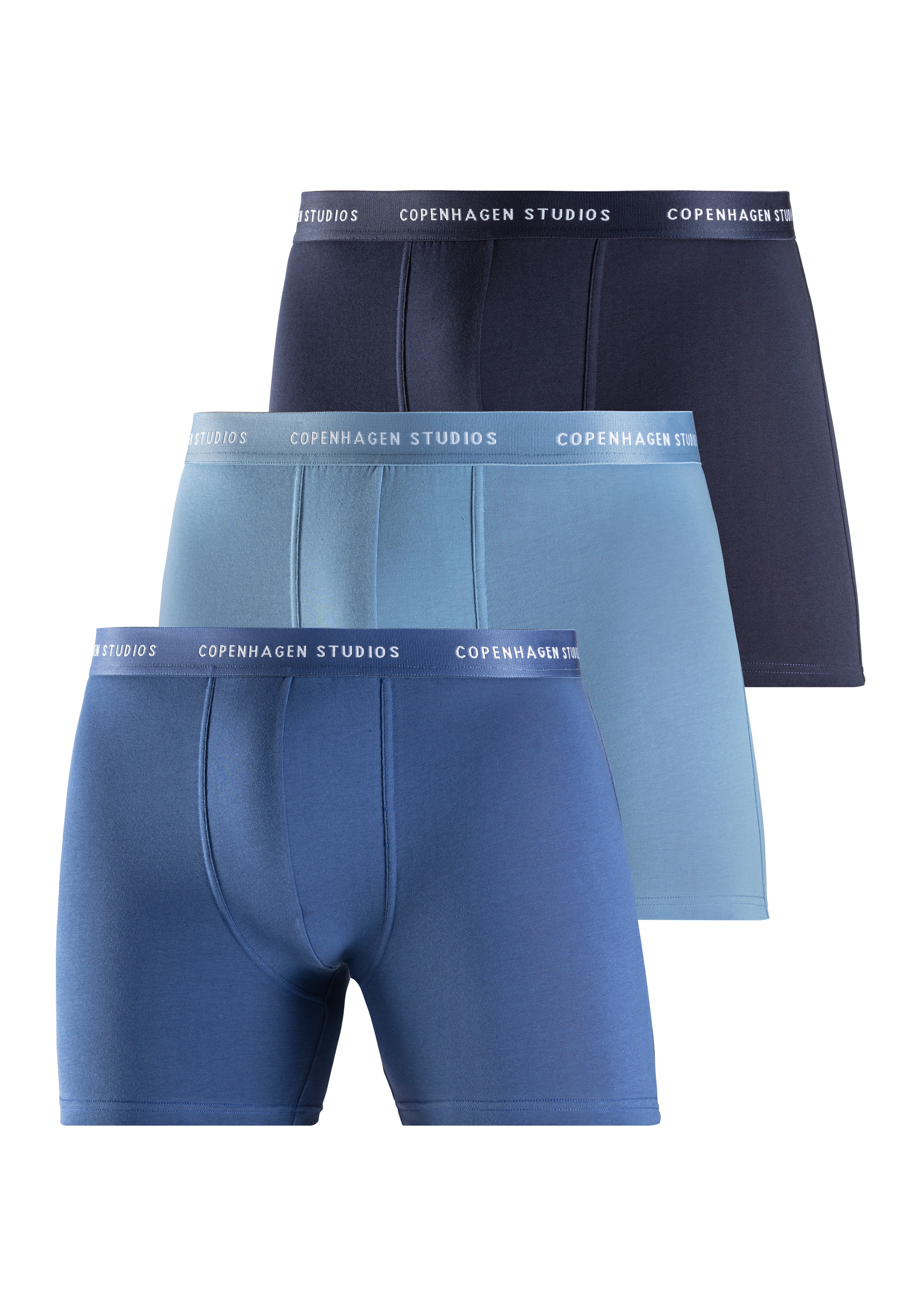 Herren Langer Boxer "Boxershorts für Herren", COPENHAGEN STUDIOS, Gr. XXL, blau, Jersey, Obermaterial: 95% Baumwolle, 5% Elasthan (LYCRA), unifarben,