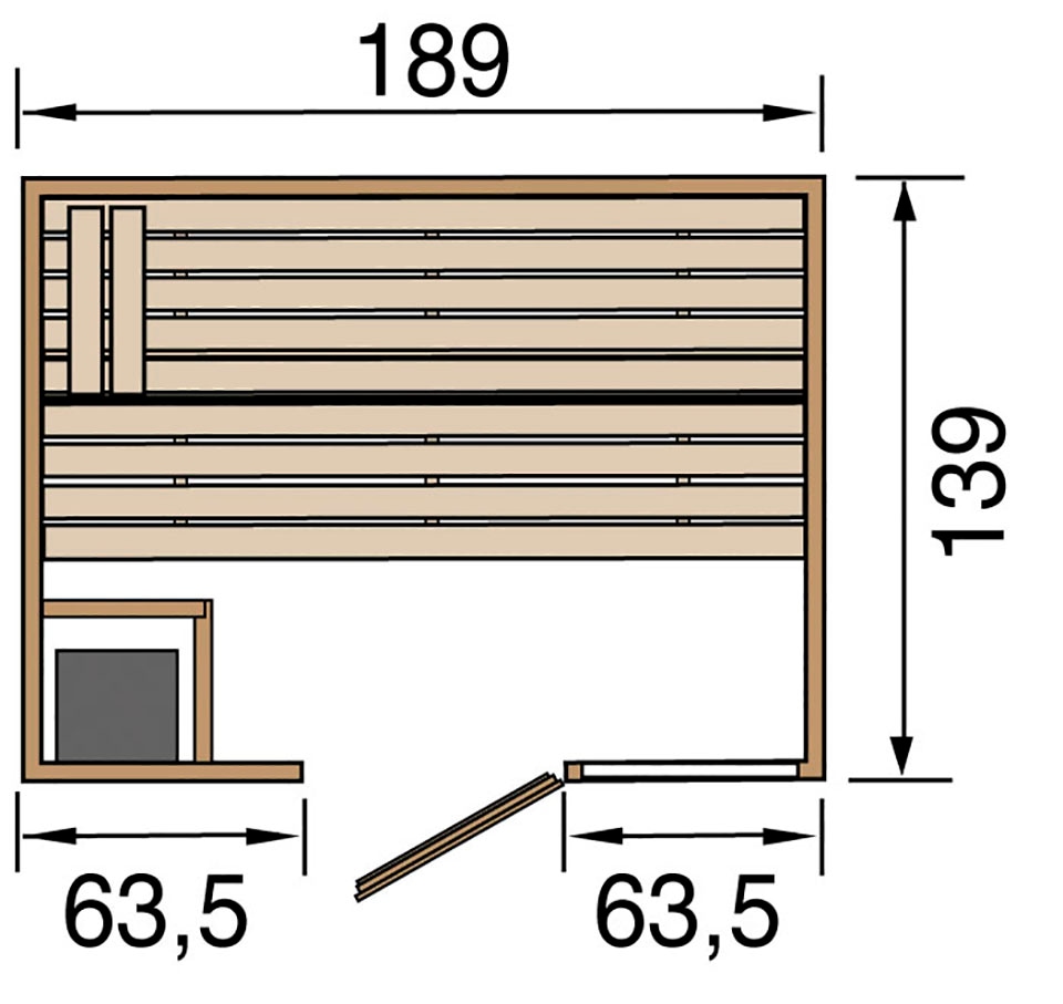 weka Sauna »Valida«, (Set), 7,5 kW Bio-Ofen mit digitaler Steuerung