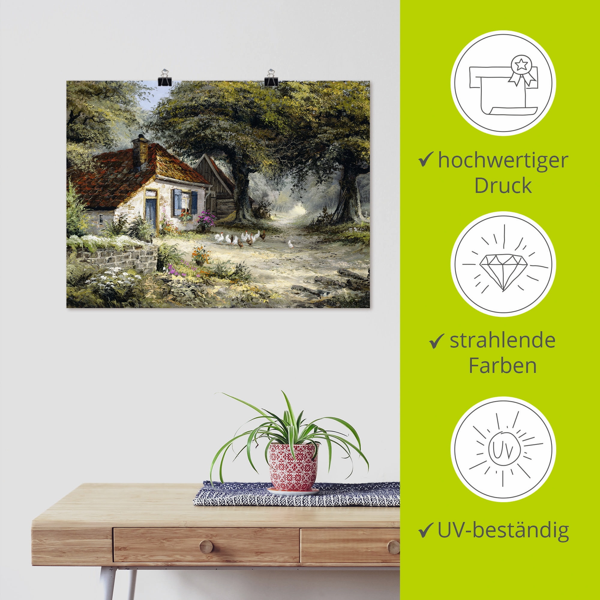 Artland Wandbild »Märchenhaftes Ferienhaus«, Garten, (1 St.), als Leinwandbild, Poster in verschied. Größen