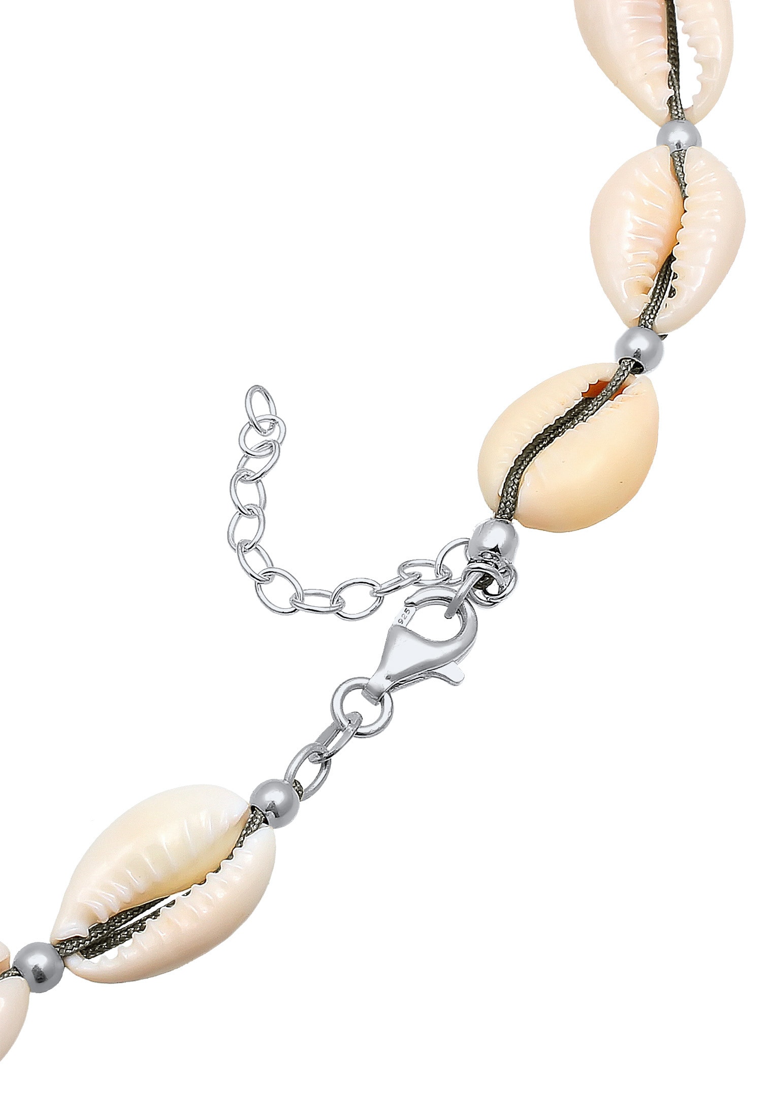 Elli Kette mit Anhänger »Choker Kauri Muscheln Beach 925 Silber vergoldet«