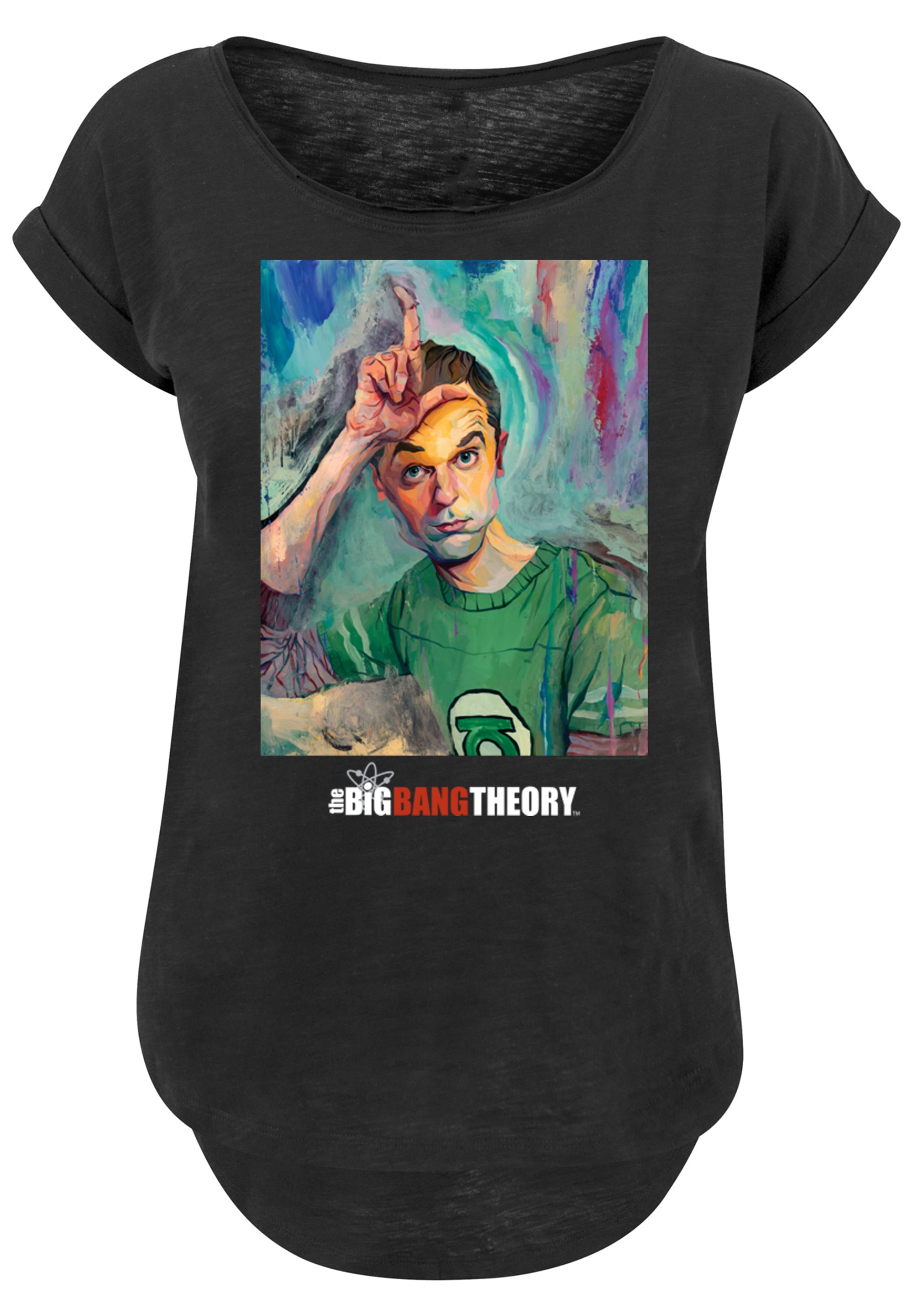 F4NT4STIC T-Shirt »Big Bang Theory Sheldon Loser Painting«, Damen,Premium Merch,Lang,Longshirt,Bedruckt