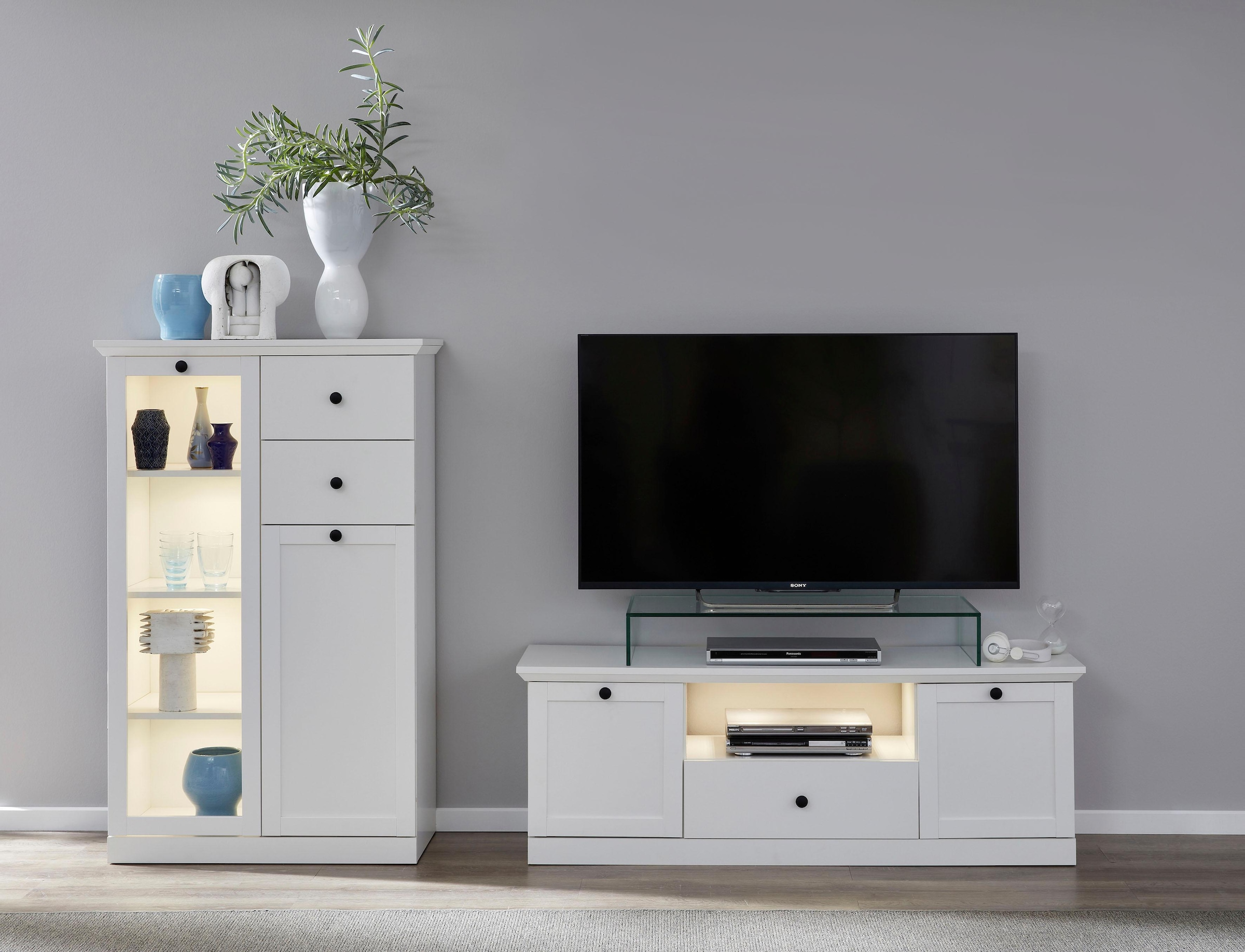 Home affaire Wohnwand "Örebro" Set, 2 Stk. tlg. zeitloser Landhausstil, mit günstig online kaufen