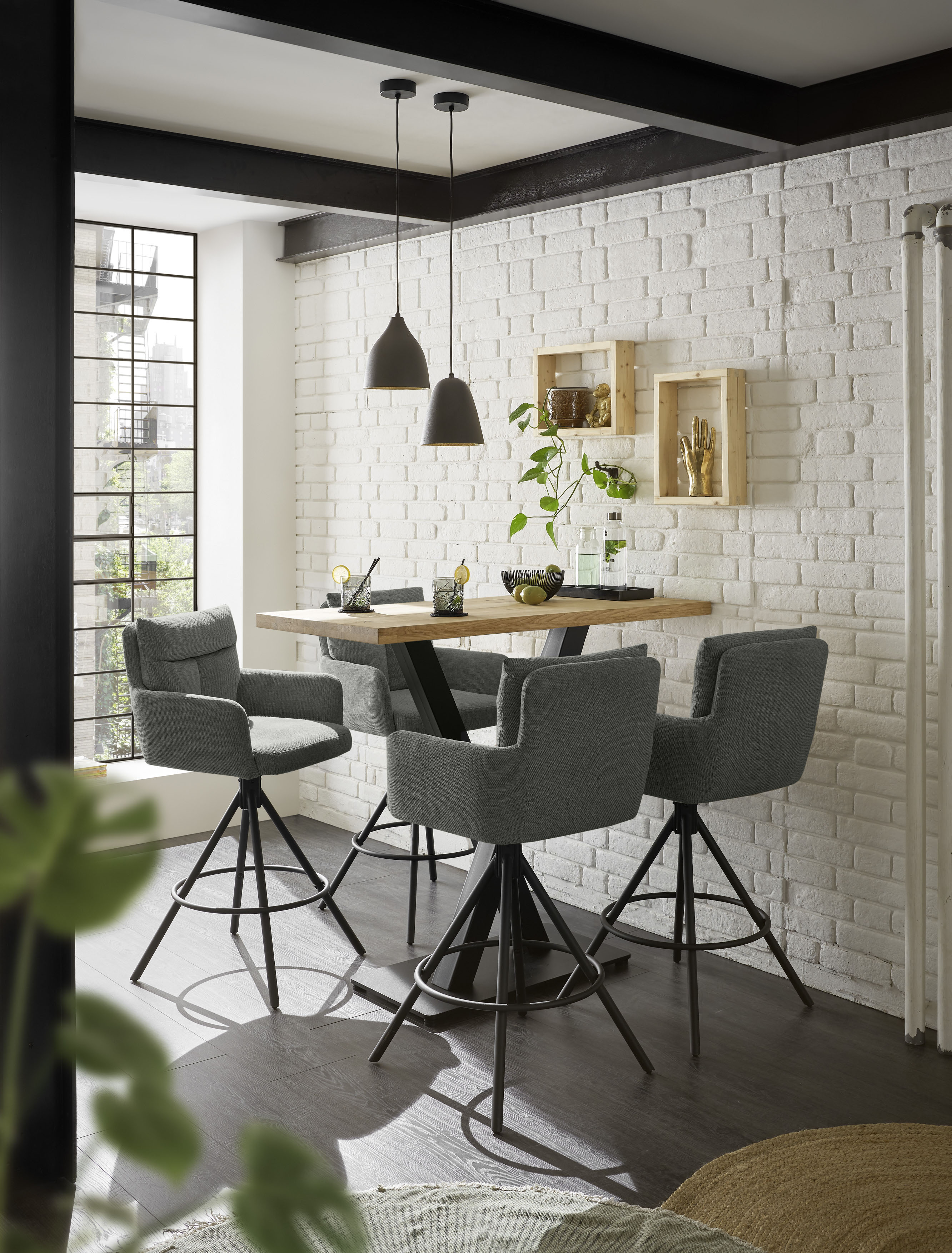 Thumbnail - Stolkom Barhocker "Sofia" Set, 2 Stk. tlg. Komfortsitzhöhe 70 cm, 180drehbar Auto Return funktion