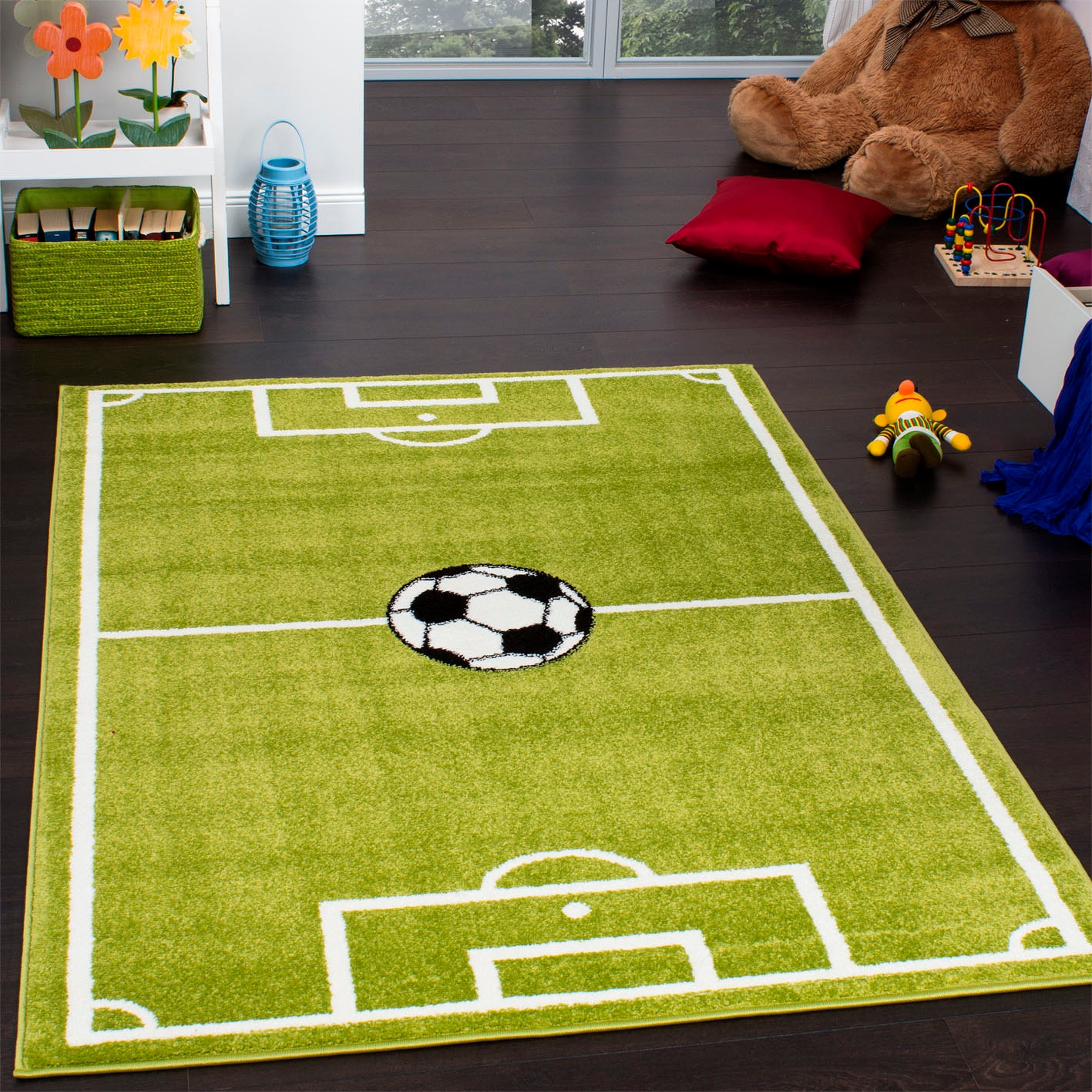 Paco Home Kinderteppich »ECE Fussball 953«, rechteckig, Kurzflor, Spiel- Teppich, Motiv Fußballfeld, Kinderzimmer auf Rechnung | BAUR | Kurzflor-Teppiche