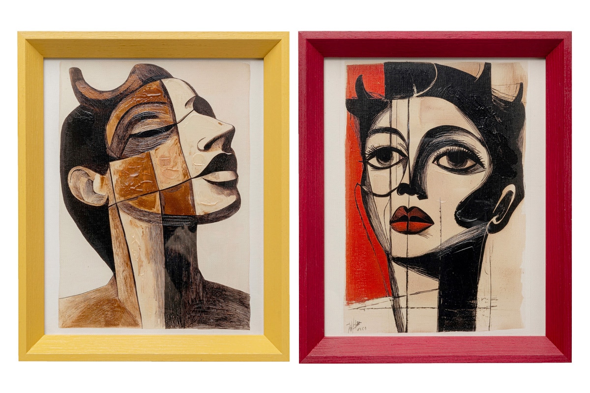 Kare Design Bild mit Rahmen "Gerahmtes Bild Portrait Modernism 22x27cm" Set, 2, 2 Stk. tlg.