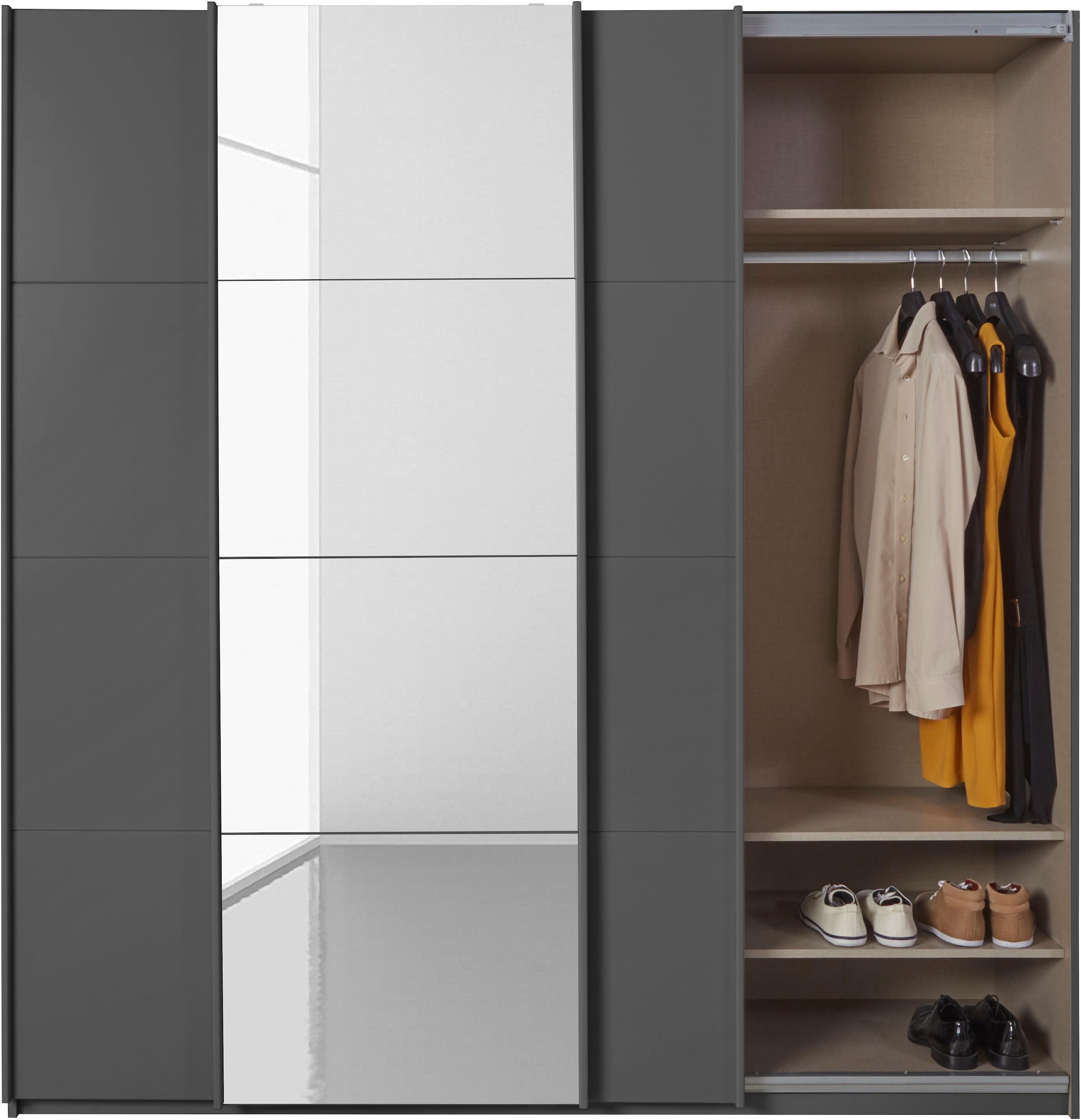 rauch Schwebetürenschrank »Kleiderschrank Schrank Garderobe Wäscheschrank BESTSELLER KEPAN«, inkl. Schubladen-Einsatz und extra Einlegeböden MADE IN GERMANY