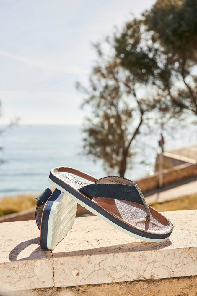 Rieker Zehentrenner, Sommerschuh, Strandschuh, Badeschuh, Poolslide mit Zehensteg