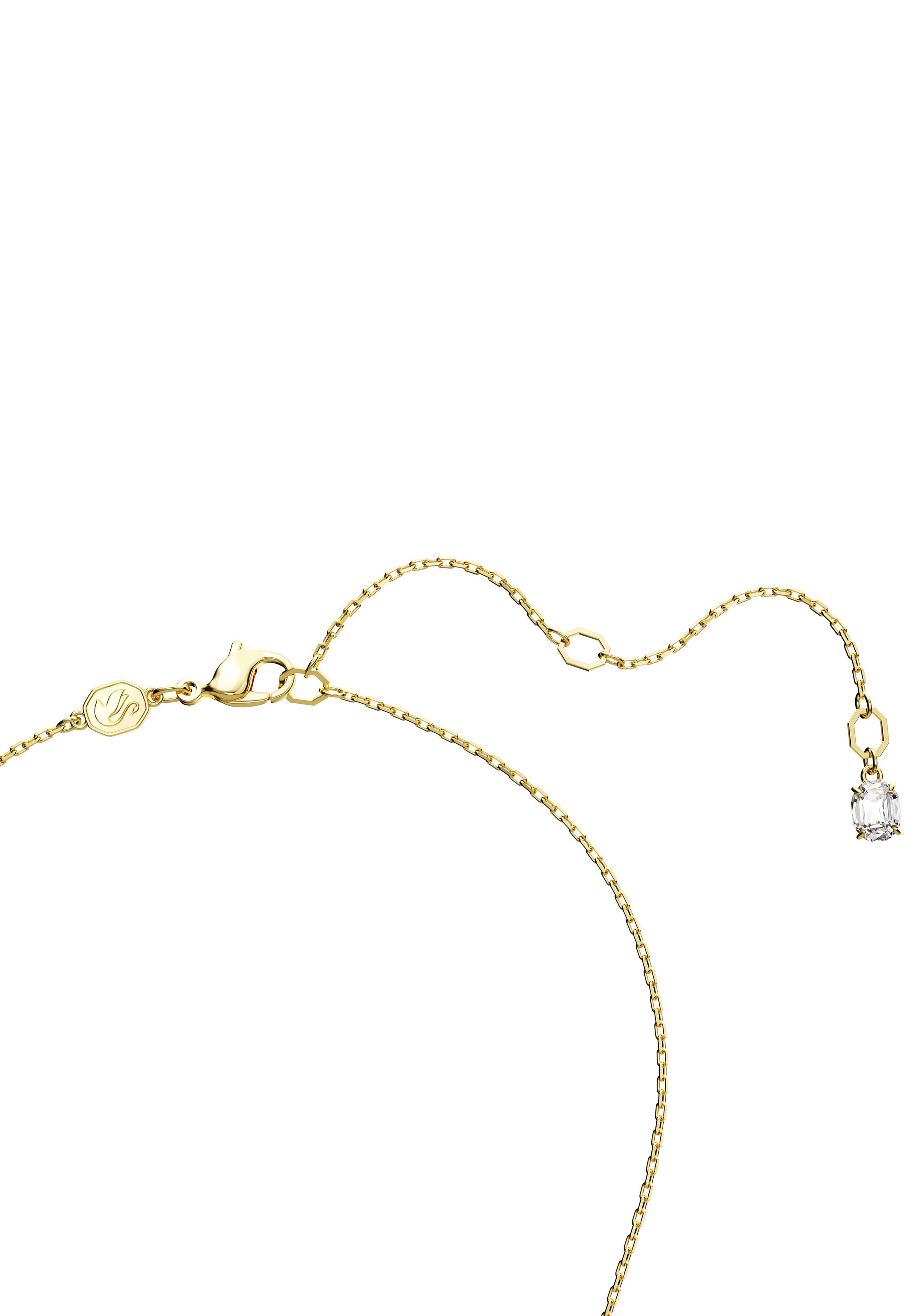 Kette mit Anhänger SWAROVSKI "Stilla Octagon", gold (gelbgoldfarben, grün), Halsketten, Damen, Metall, L: 45 B: 7,5mm, mit Swarovski Zirkonia (synth.), B:7,5mm 4