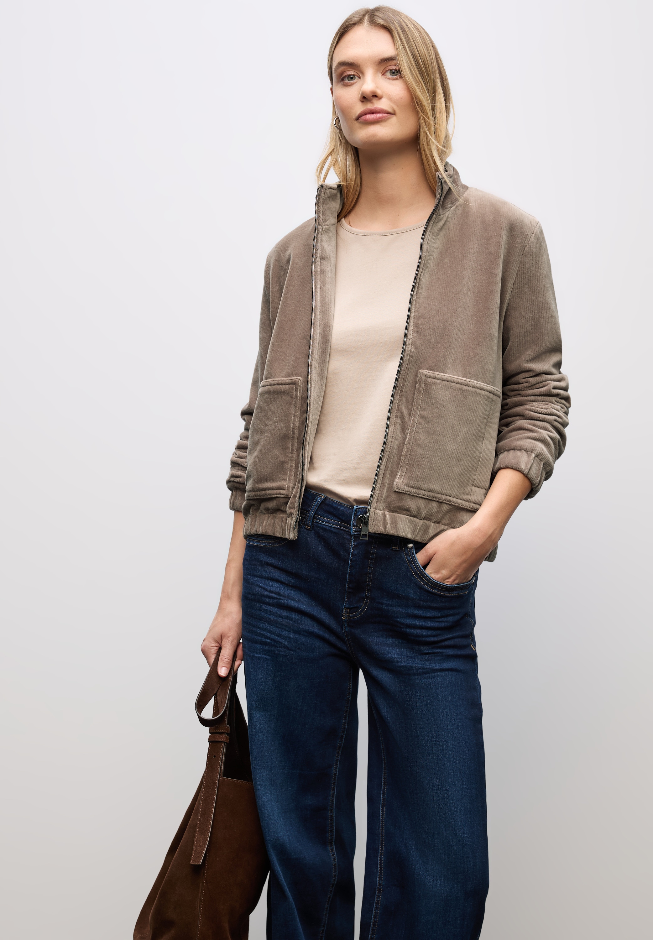 STREET ONE Cordjacke mit elastischem Bund günstig online kaufen